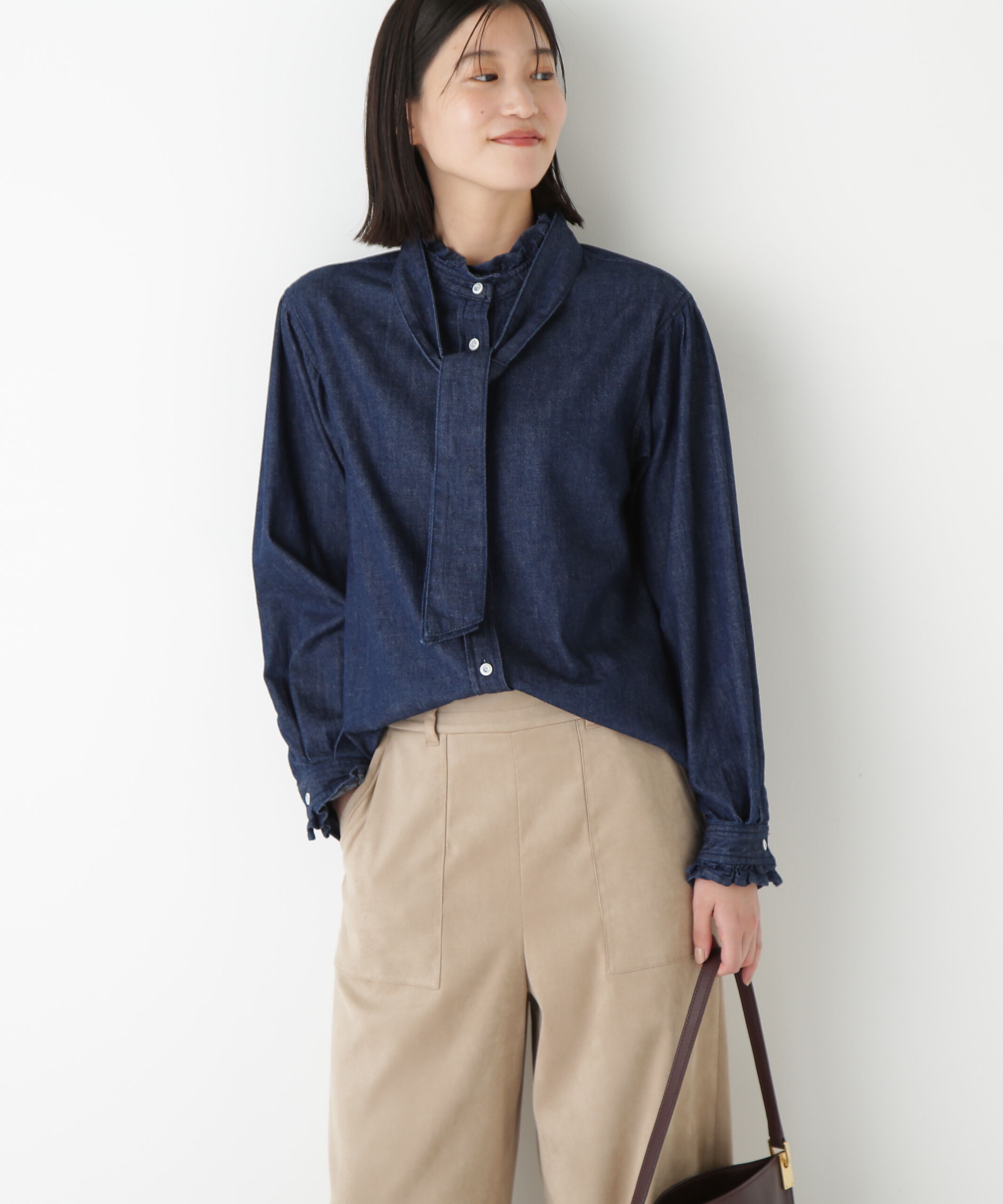  「◆デニムボウタイブラウス」|シャツ・ブラウス|