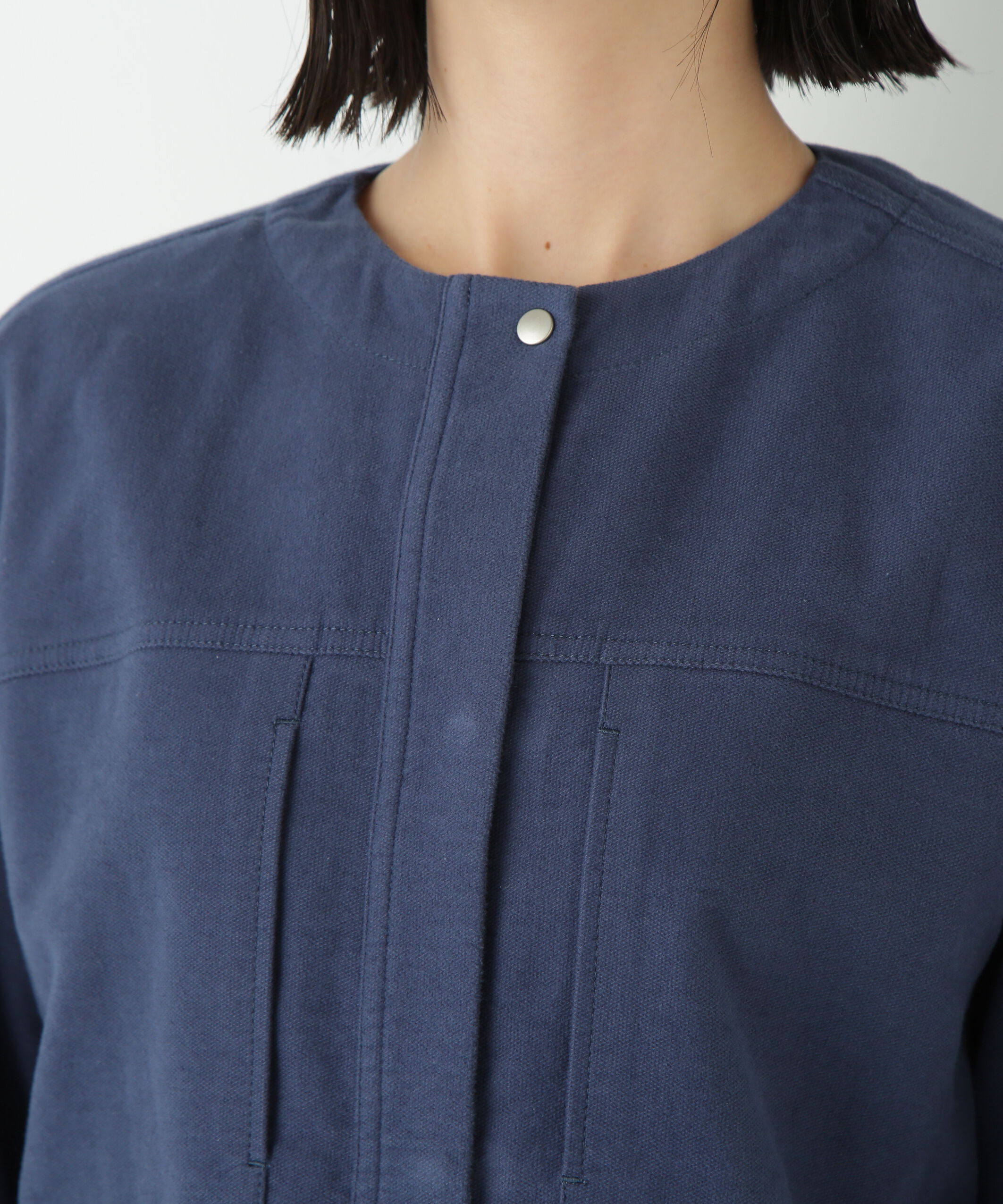  「◆ストレッチエアリードットコードノーカラーブルゾン」|ブルゾン・スタジャン|