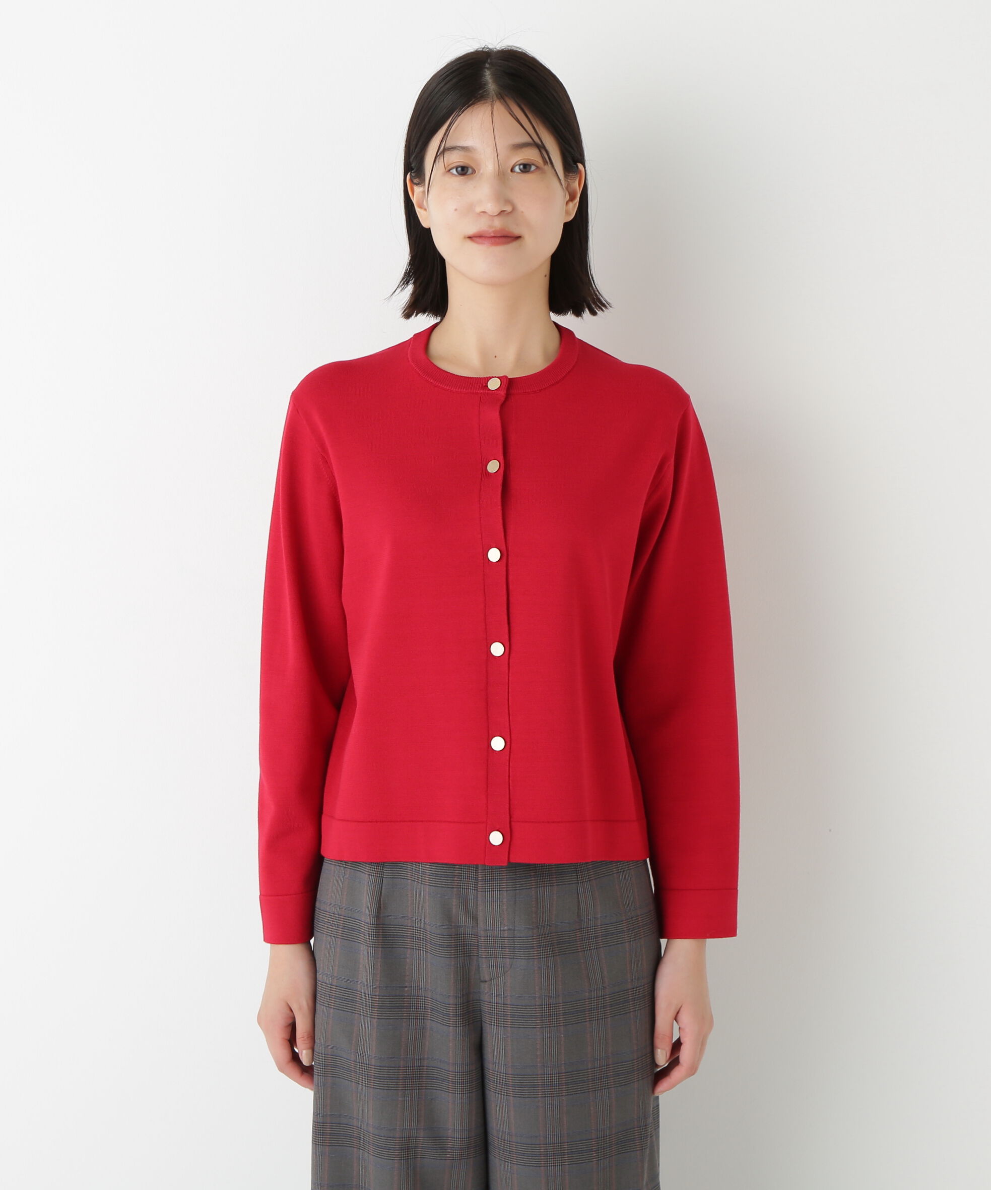  「◆レーヨン混ハイゲージクルーネックカーディガン」|ニット・セーター|