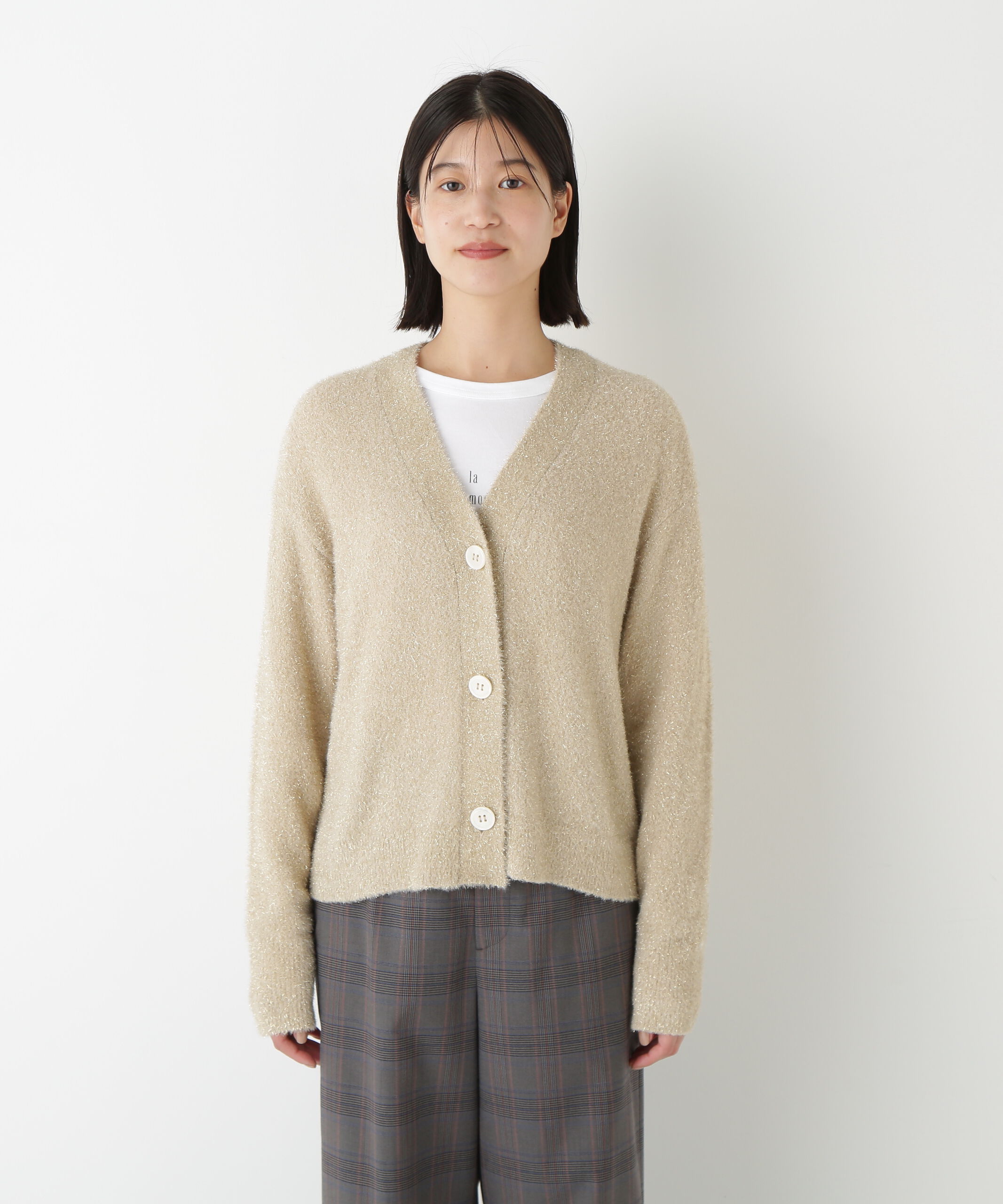  「◆ラメシャギーＶネックカーディガン」|ニット・セーター|