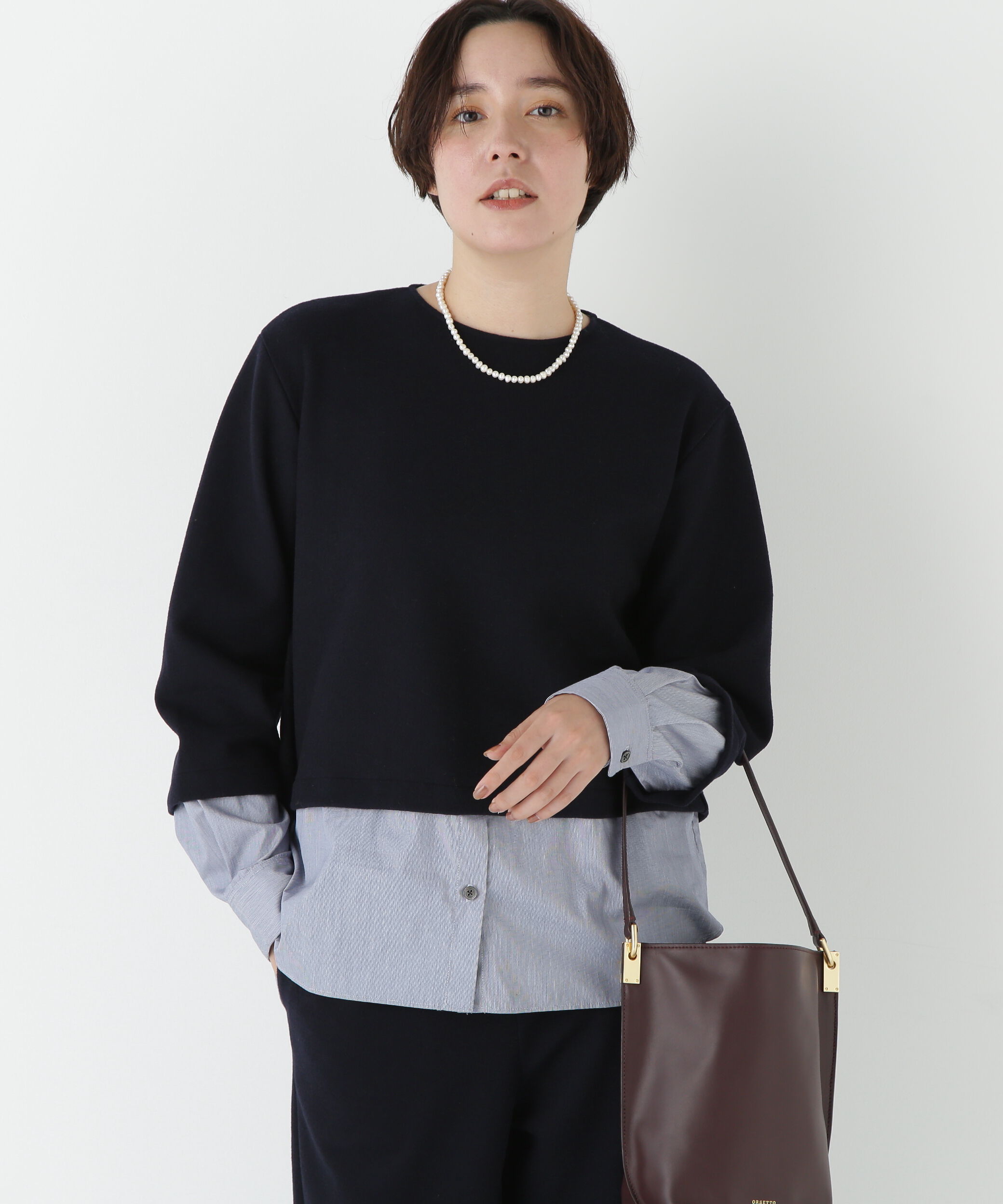  「◆シャツドッキングミルドジャージープルオーバー」|Tシャツ・カットソー|