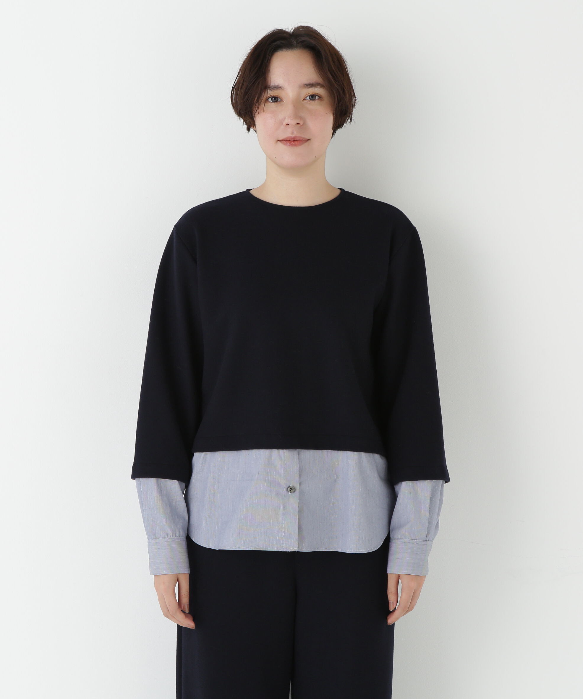  「◆シャツドッキングミルドジャージープルオーバー」|Tシャツ・カットソー|