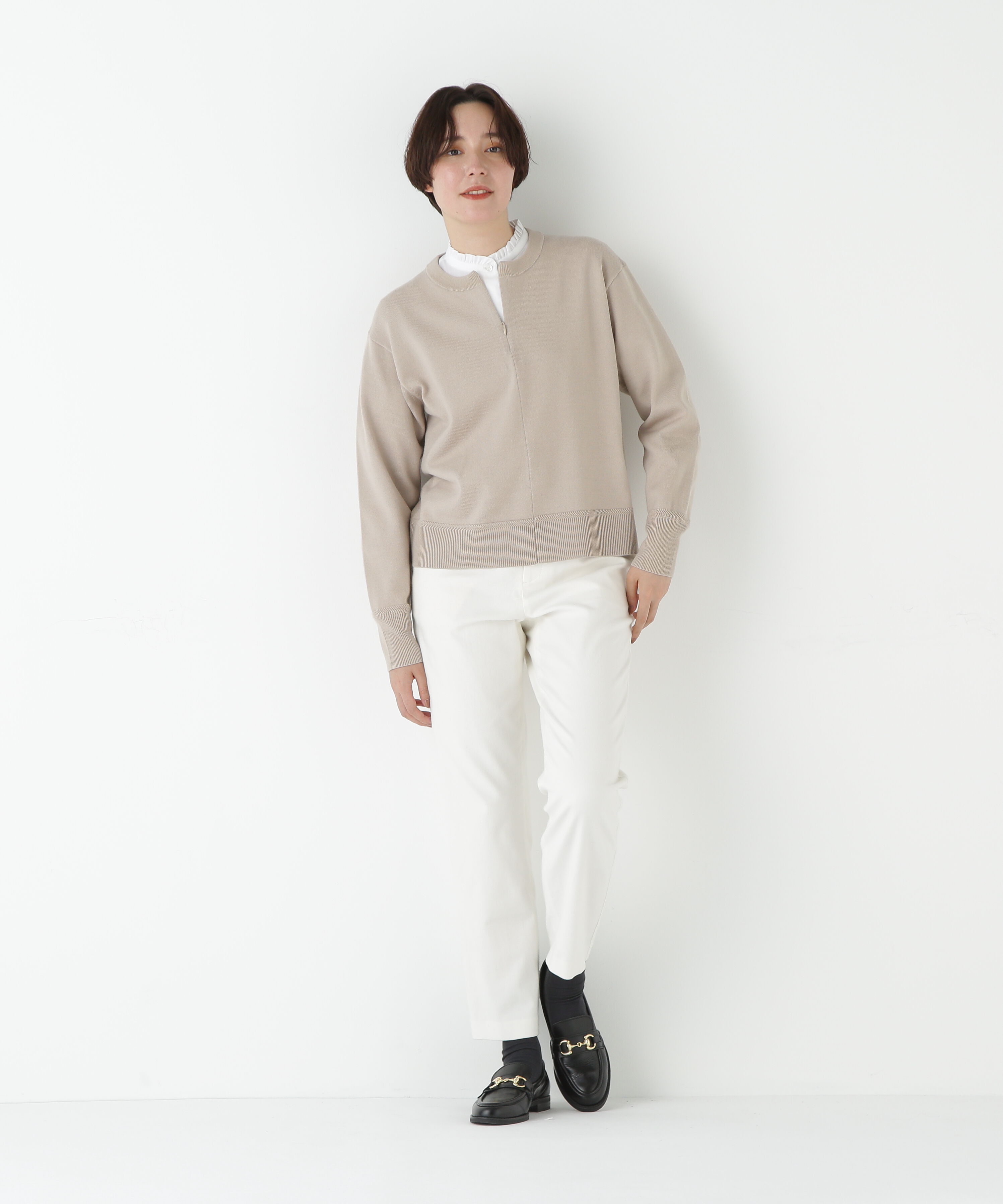  「◆ハイゲージプレーティングスキッパー風プルオーバー」|ニット・セーター|