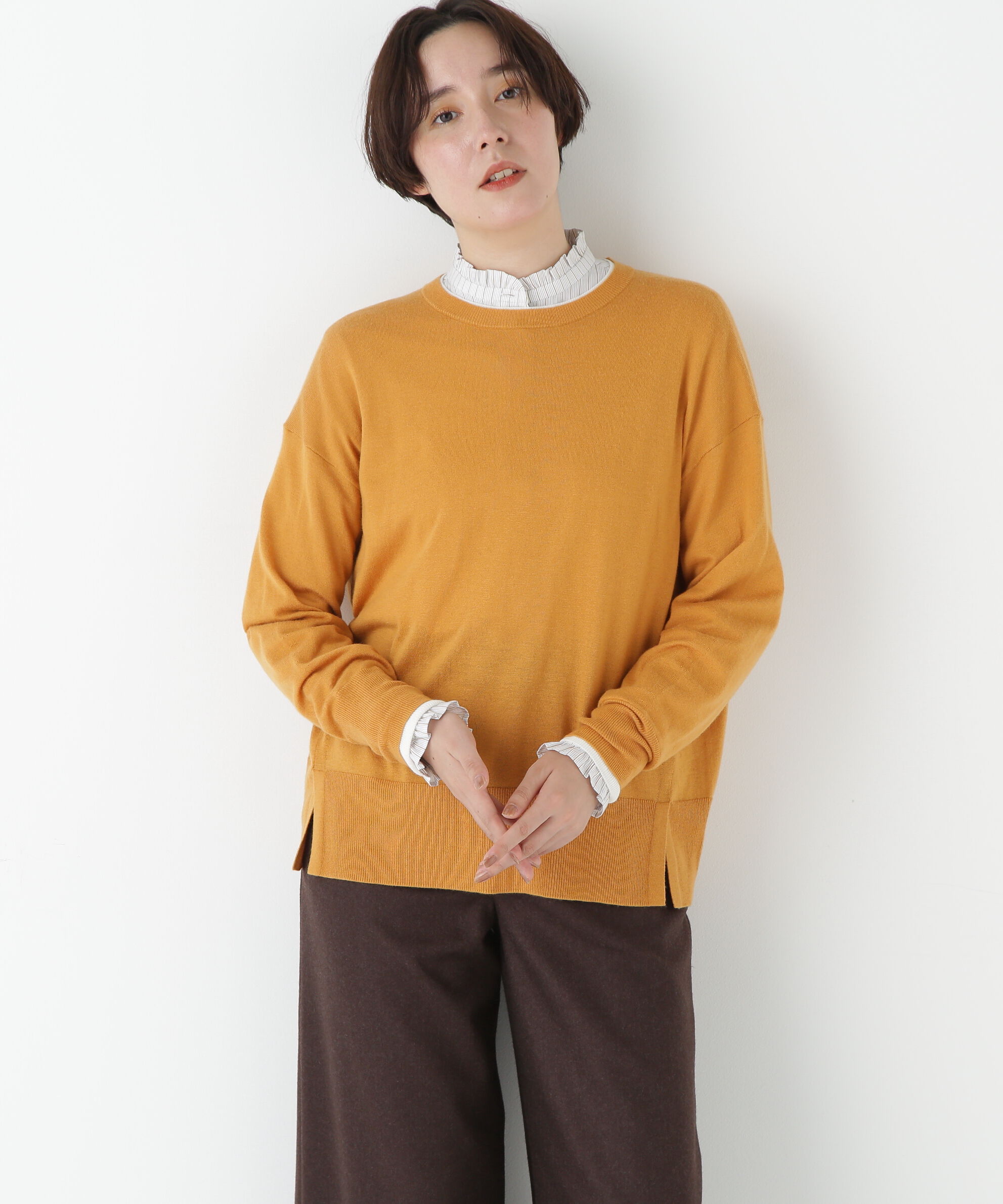  「◆ハイゲージバイカラーハイネックプルオーバー」|ニット・セーター|