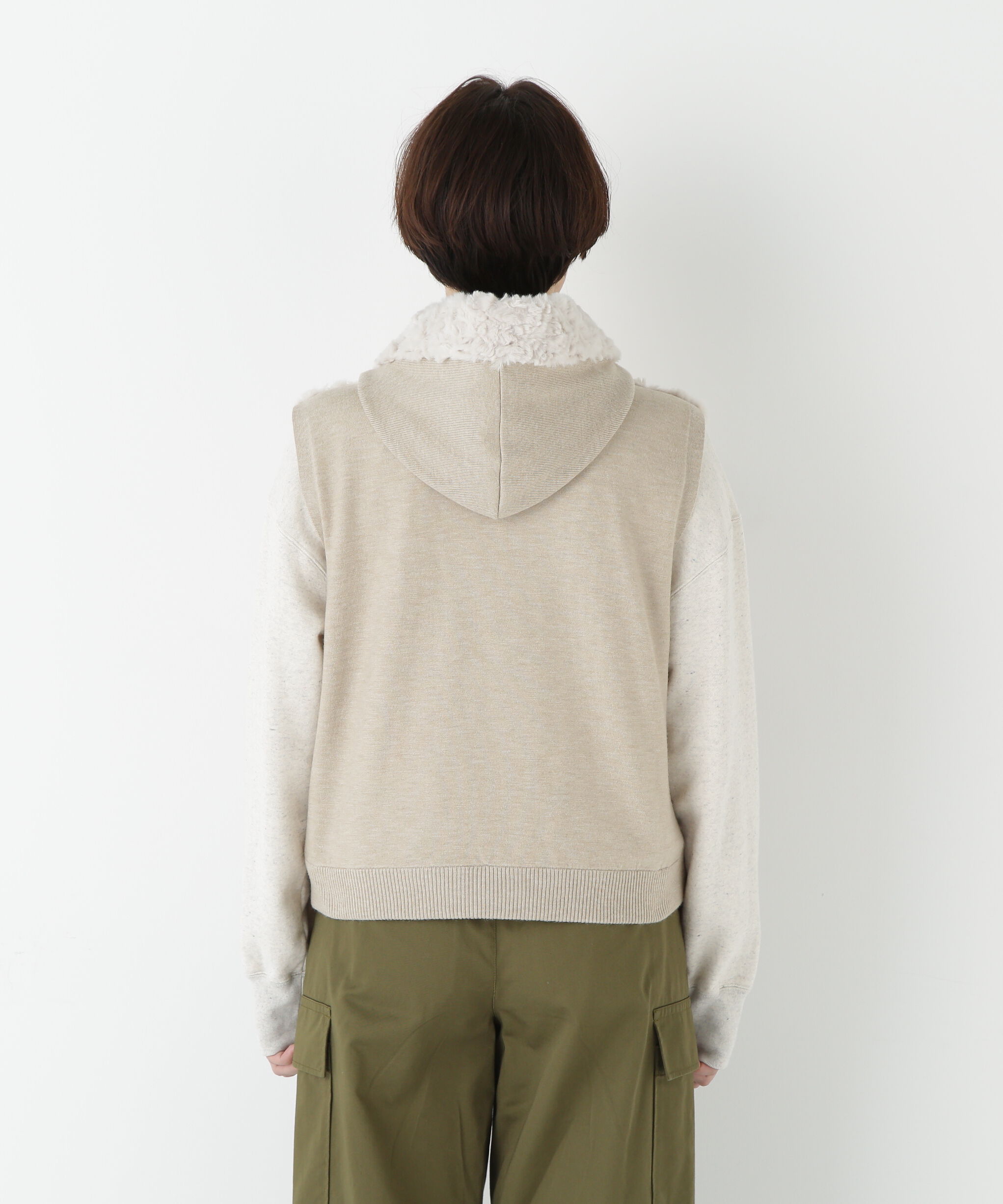  「◆フェイクファージップアップフードベスト」|その他|