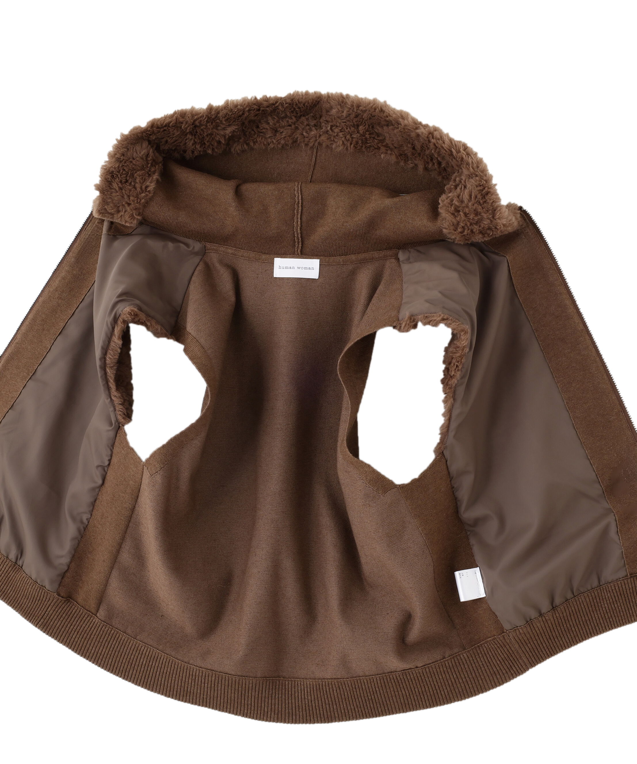  「◆フェイクファージップアップフードベスト」|その他|