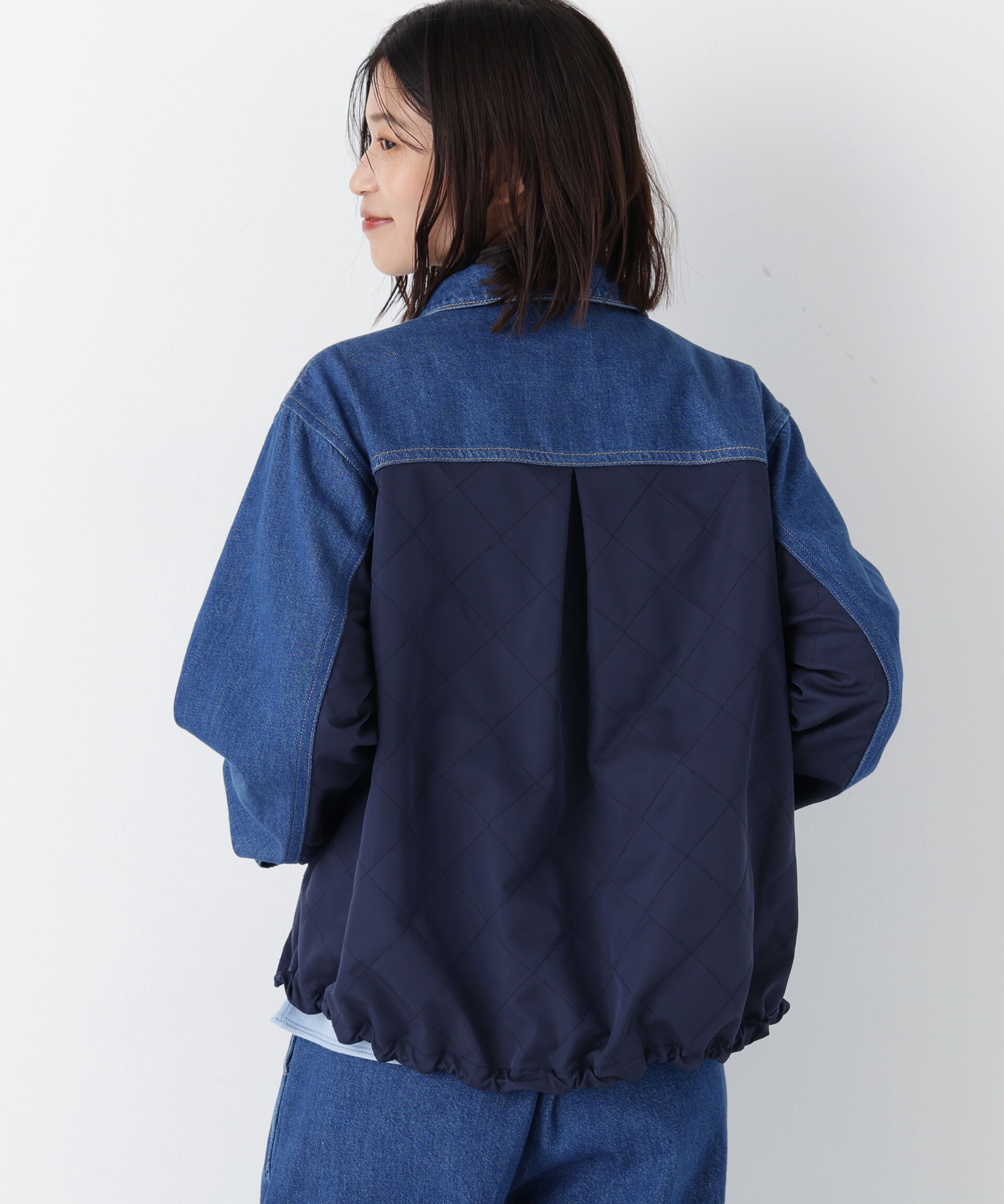  「◆《ウォッシャブル》ソフトデニムドッキングブルゾン」|ブルゾン・スタジャン|