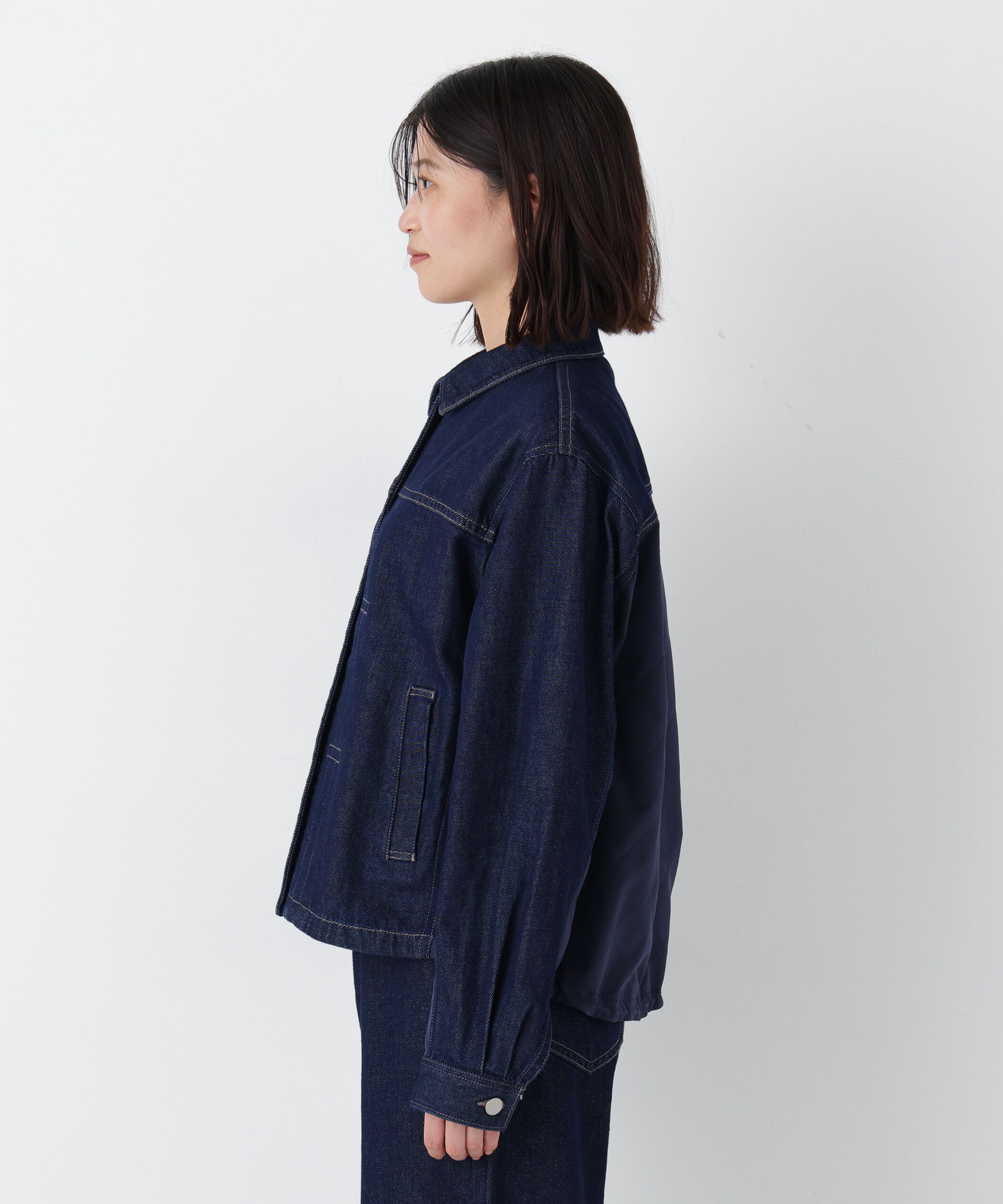  「◆《ウォッシャブル》ソフトデニムドッキングブルゾン」|ブルゾン・スタジャン|