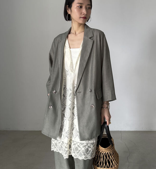 Doux archives「リネンライクシアージャケット」|テーラードジャケット|