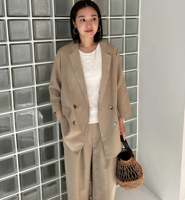 Doux archives「リネンライクシアージャケット」|テーラードジャケット|