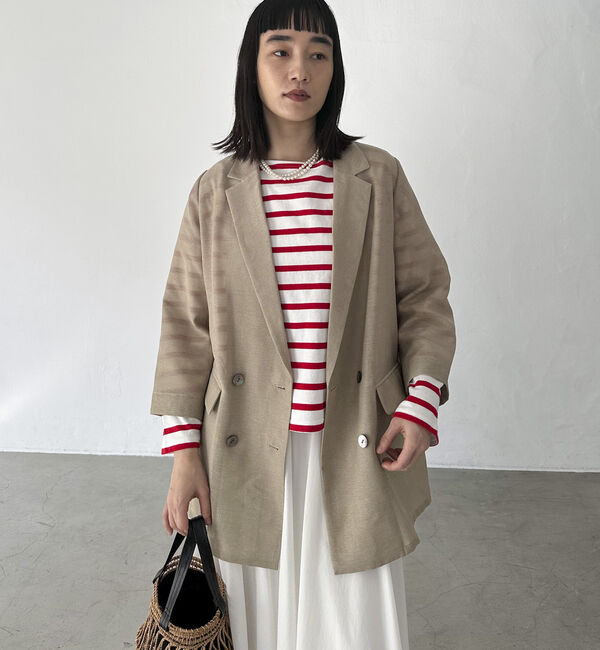 Doux archives「リネンライクシアージャケット」|テーラードジャケット|