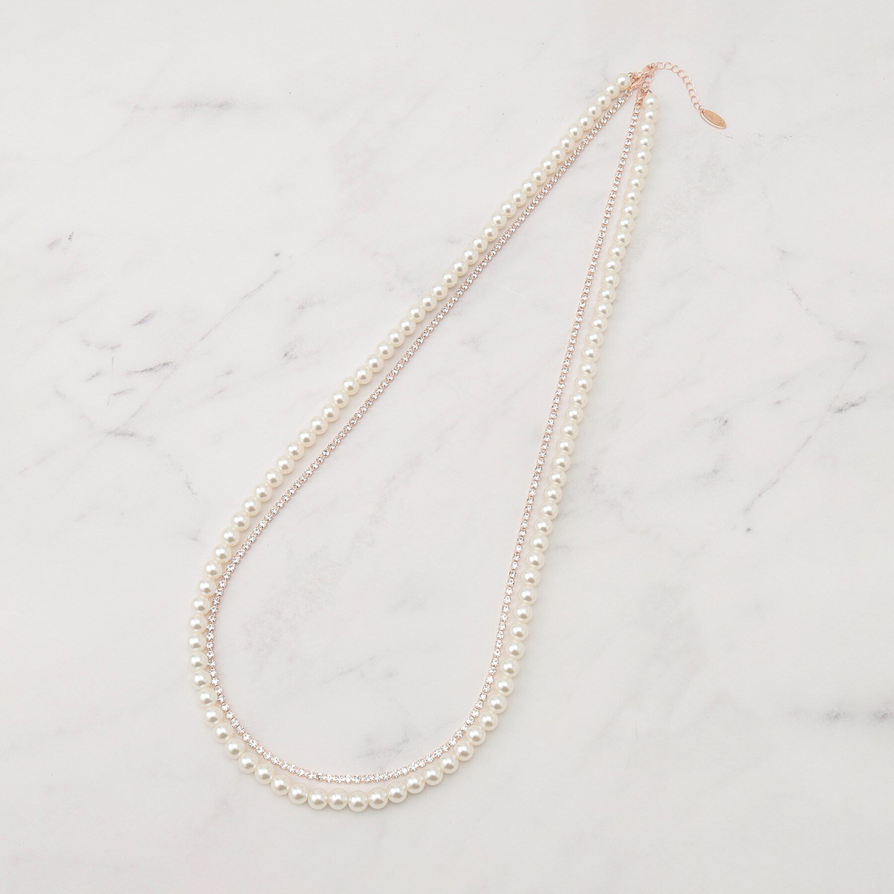 SHOO･LA･RUE「【セレモニー】2連ダイヤレーンロングネックレス」|ネックレス|