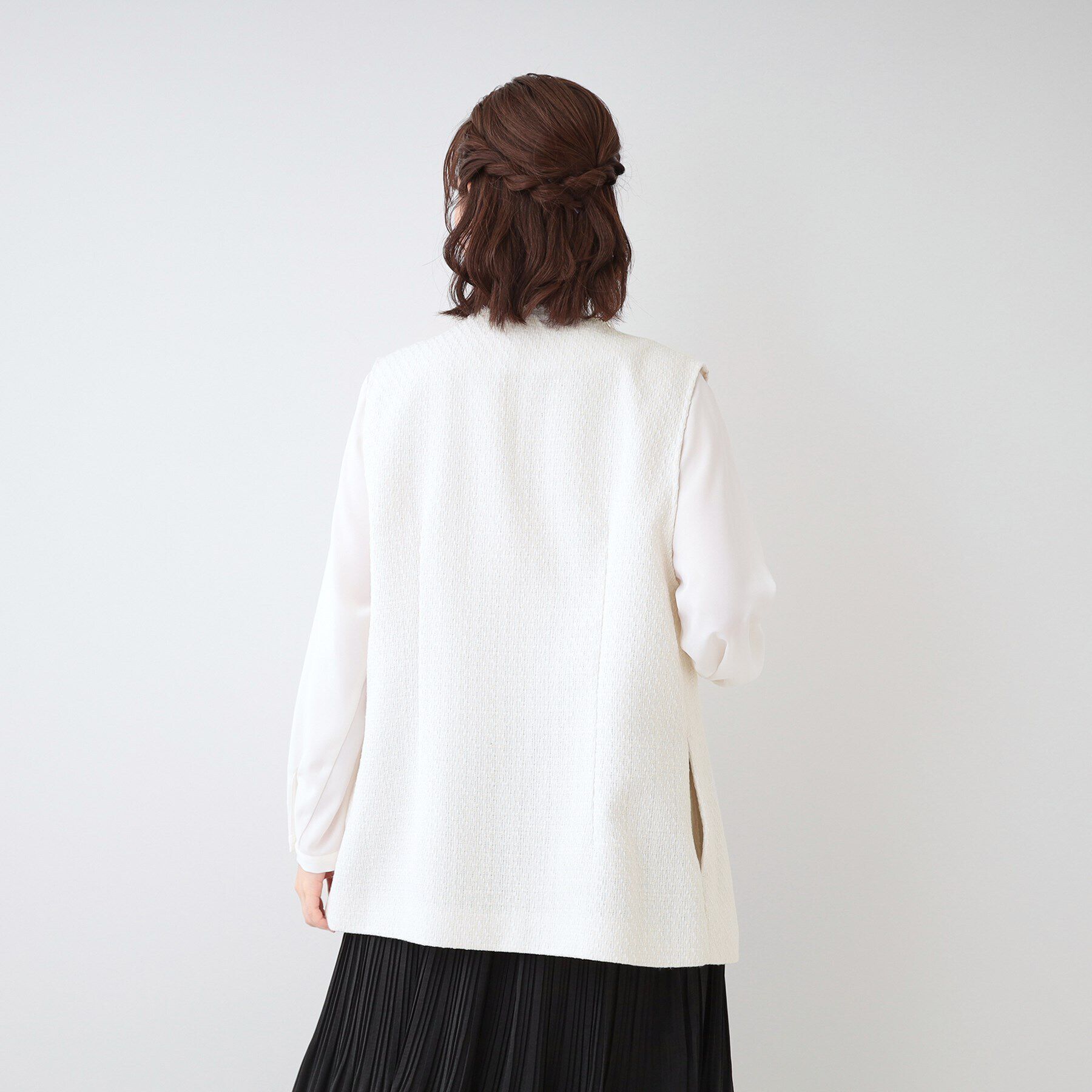 SHOO･LA･RUE「【セレモニーからデイリーまで】フリンジ ツイードジレ」|ベスト・ジレ|