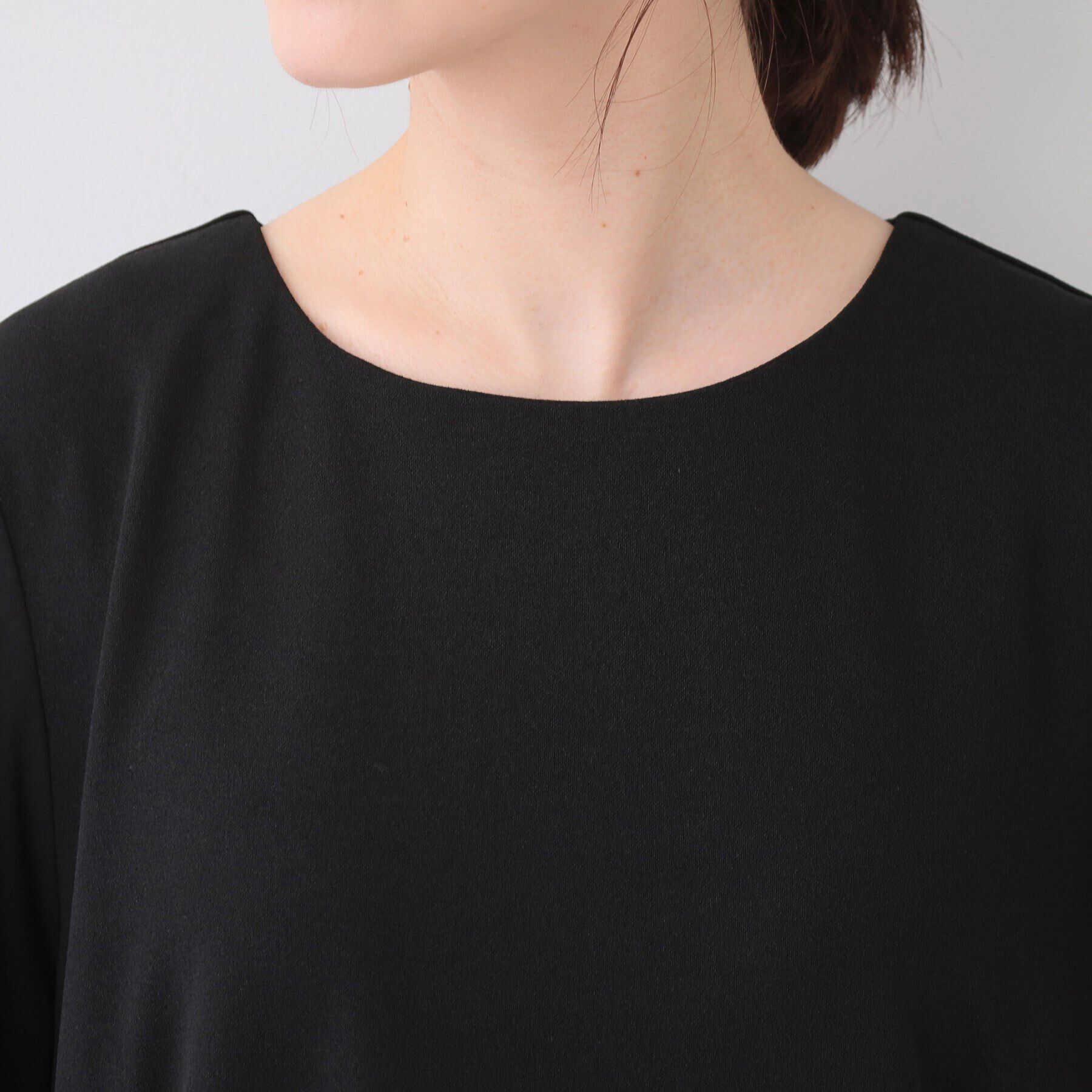 SHOO･LA･RUE「【S-3L/お袖デザイン2WAY】異素材ドッキングワンピース」|ワンピース|