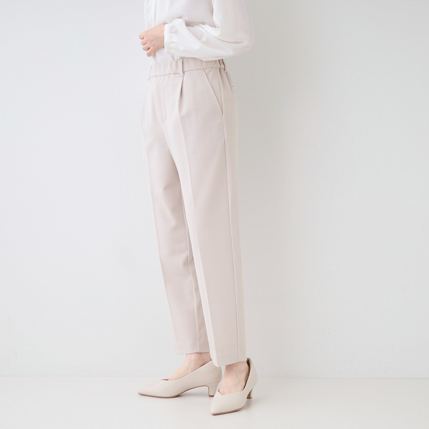 SHOO･LA･RUE「【洗える/S-3L/セットアップ可】セレモニーや通勤に カットジョーゼットテーパードパンツ」|その他|