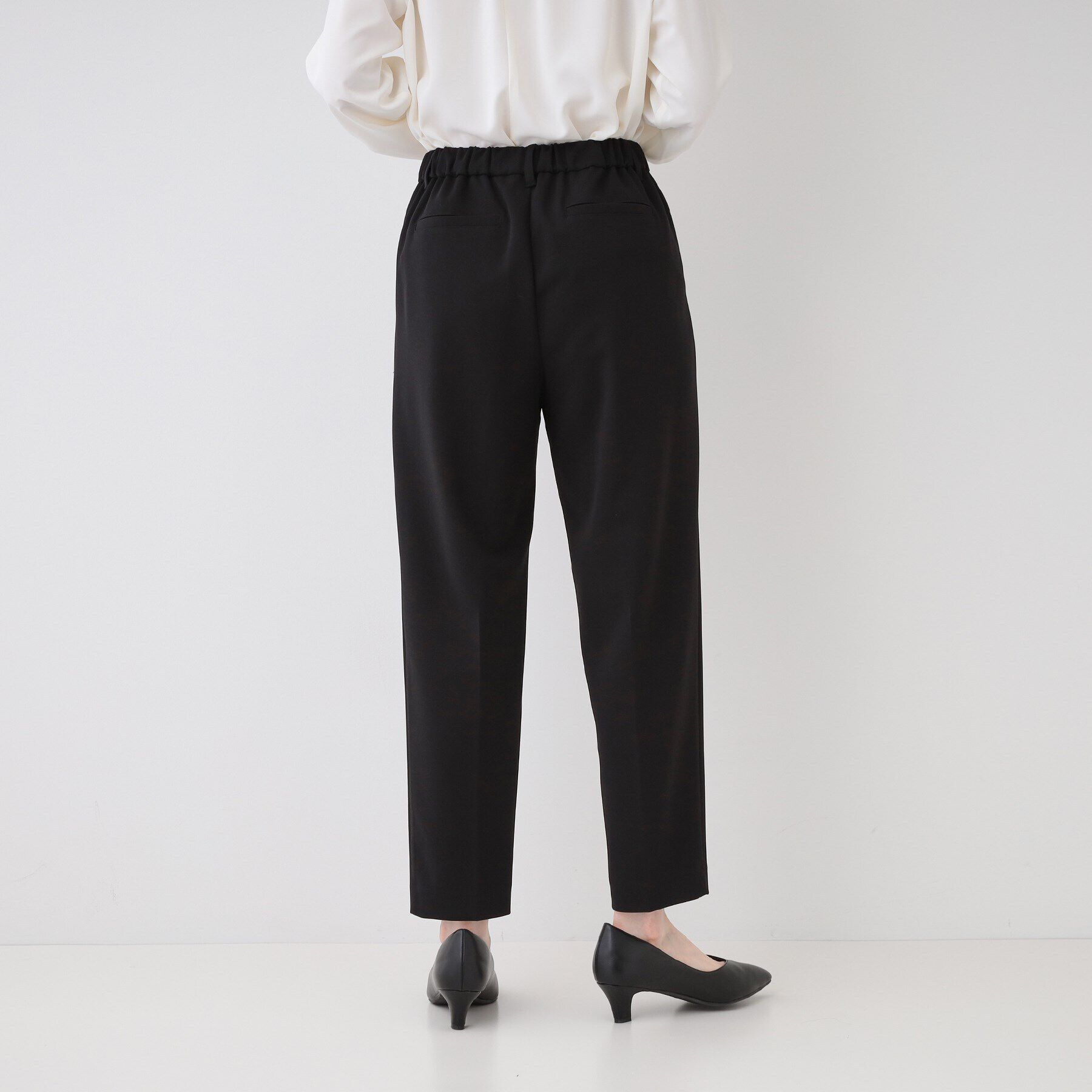 SHOO･LA･RUE「【洗える/S-3L/セットアップ可】セレモニーや通勤に カットジョーゼットテーパードパンツ」|その他|
