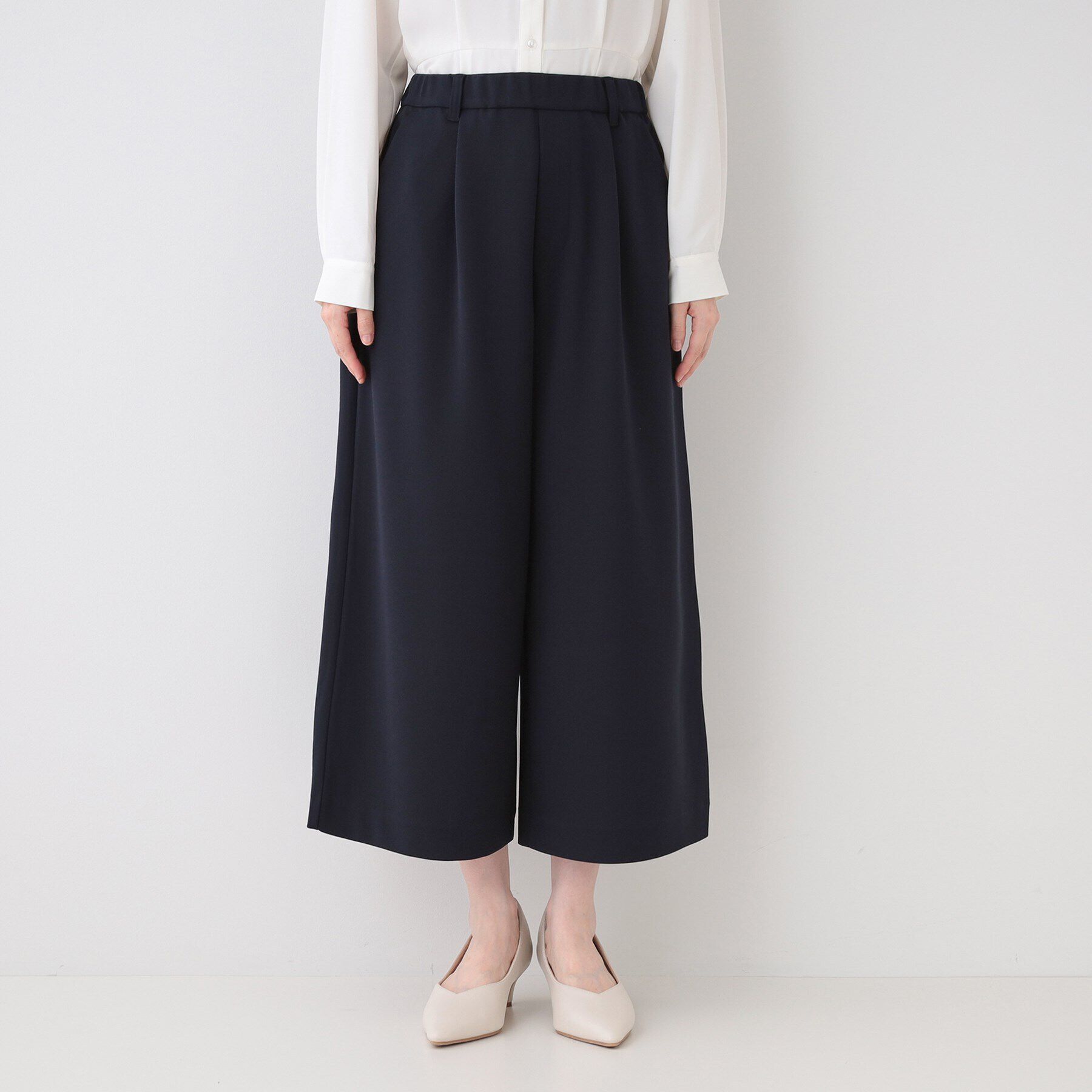 SHOO･LA･RUE「【洗える/S-3L/セットアップ可】セレモニーからデイリーに カットジョーゼット ワイドパンツ」|その他|