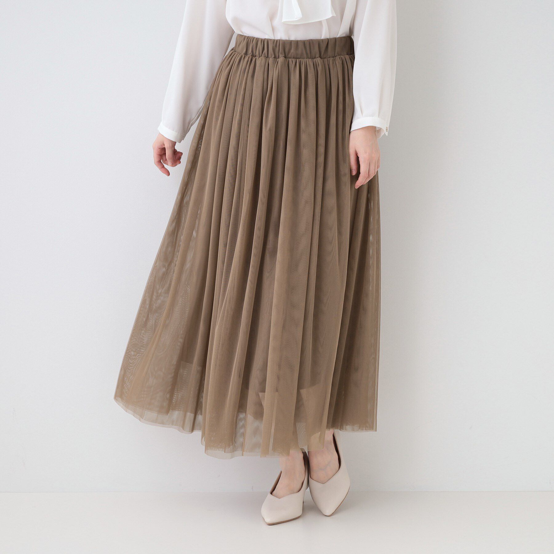 SHOO･LA･RUE「【セレモニーからデイリーまで】女性らしさあふれる チュールスカート」|スカート|