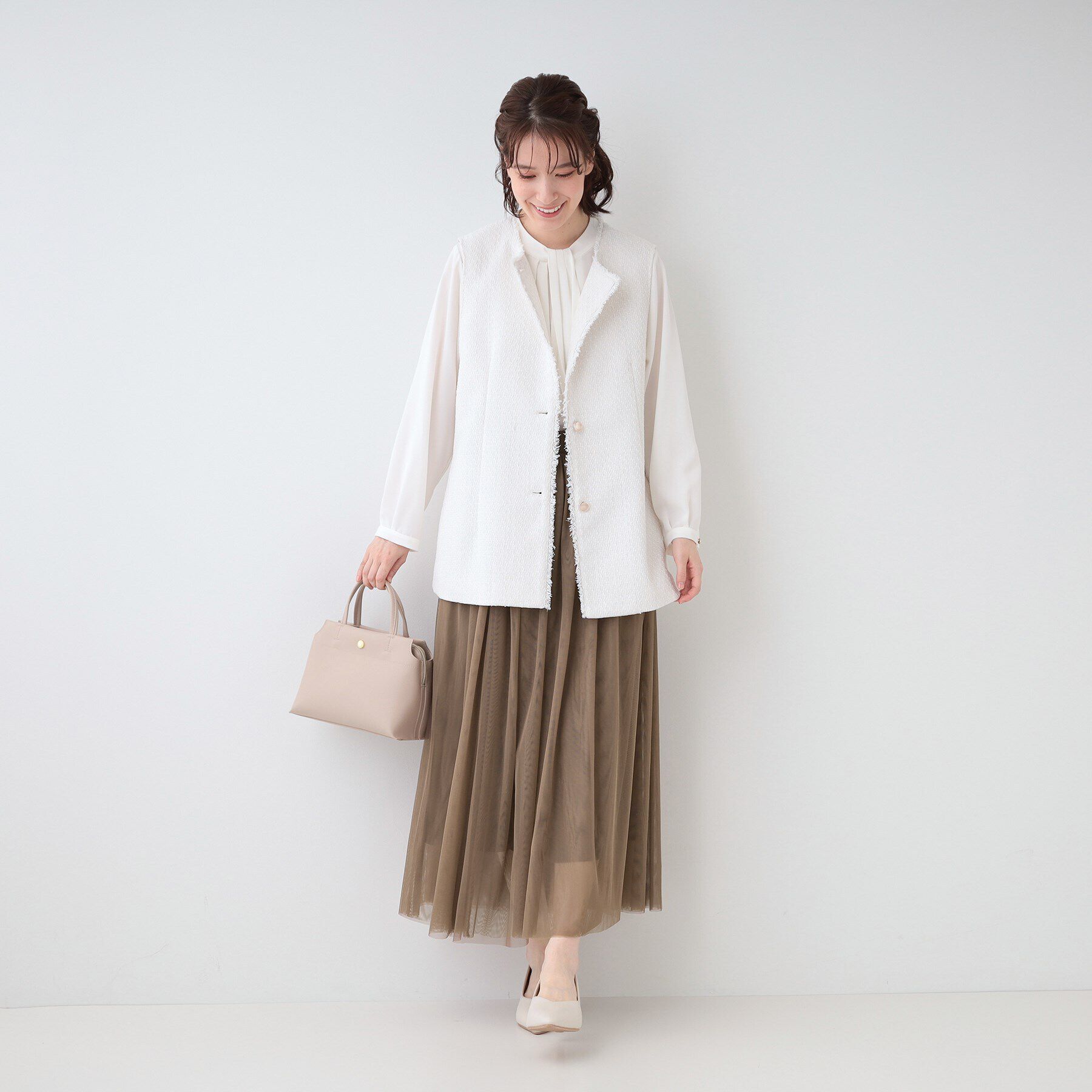 SHOO･LA･RUE「【セレモニーからデイリーまで】女性らしさあふれる チュールスカート」|スカート|