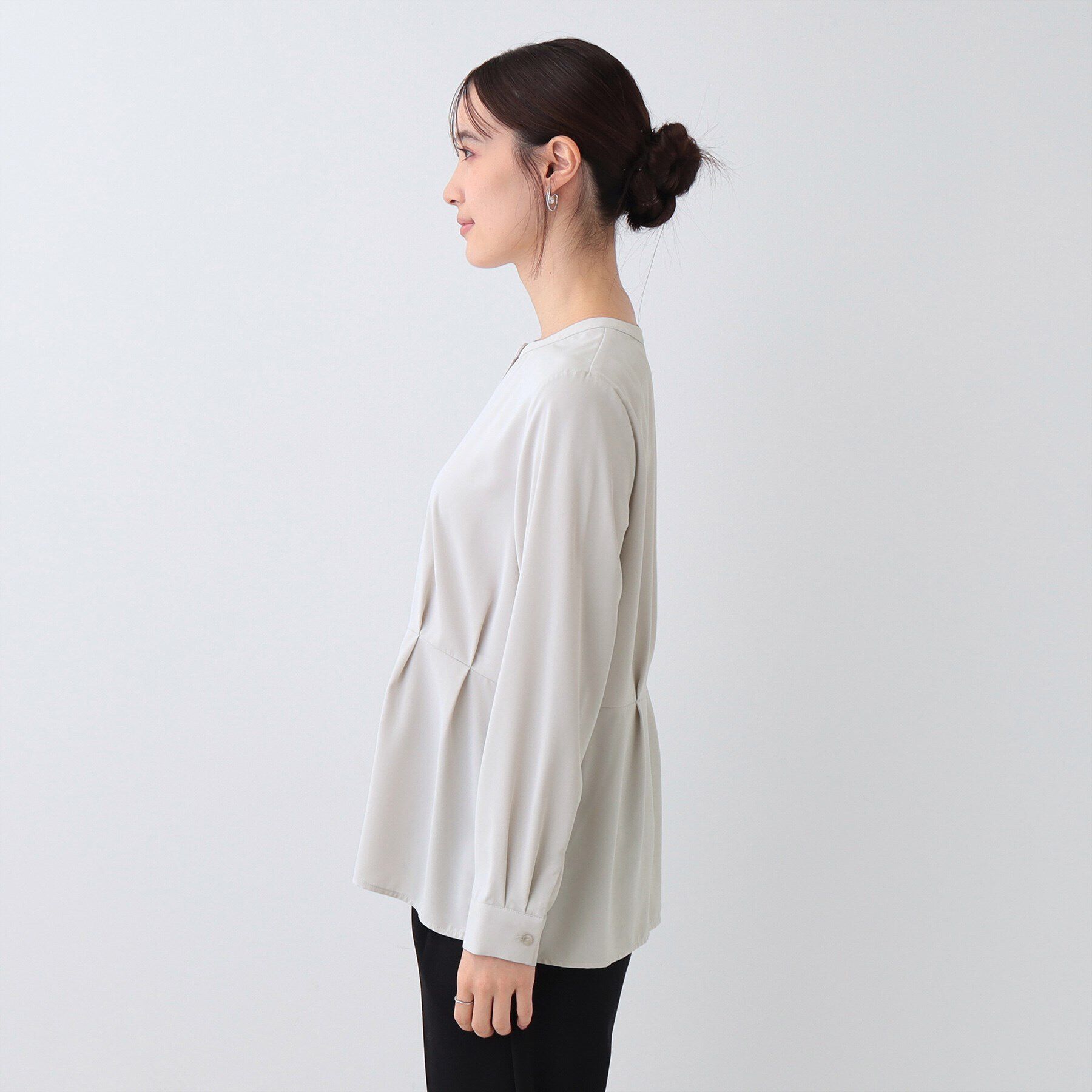 SHOO･LA･RUE「【S-3L】さらり軽やか インせず決まる ペプラムブラウス」|シャツ・ブラウス|