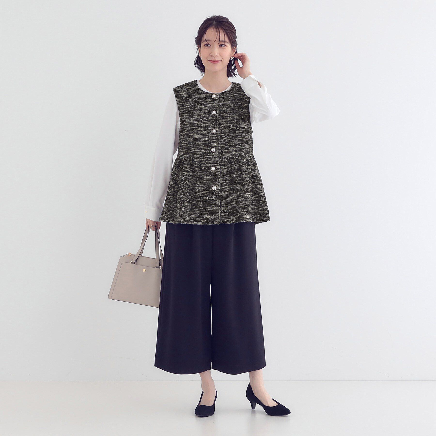 SHOO･LA･RUE「カットツイードペプラムジレ」|ベスト・ジレ|