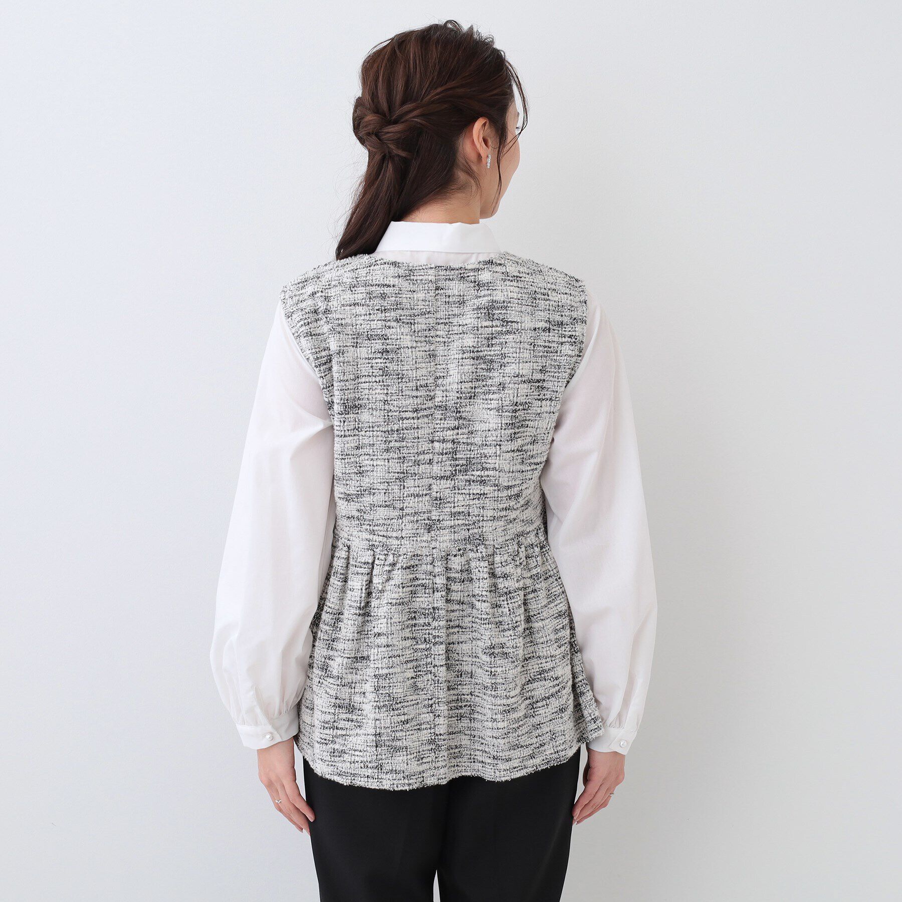 SHOO･LA･RUE「カットツイードペプラムジレ」|ベスト・ジレ|