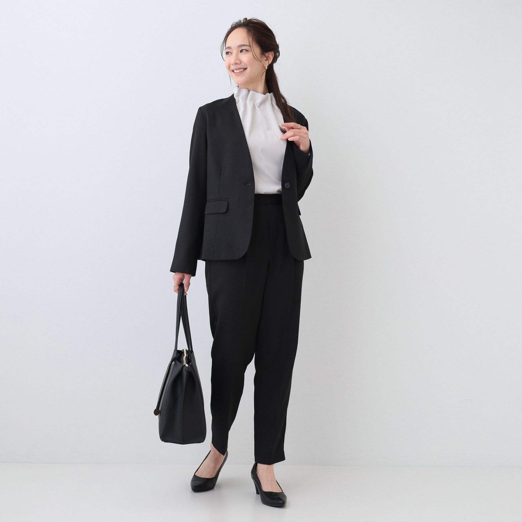 SHOO･LA･RUE「【S-LL/セットアップ可/通勤/セレモニー】ノーカラージャケット」|ノーカラージャケット|