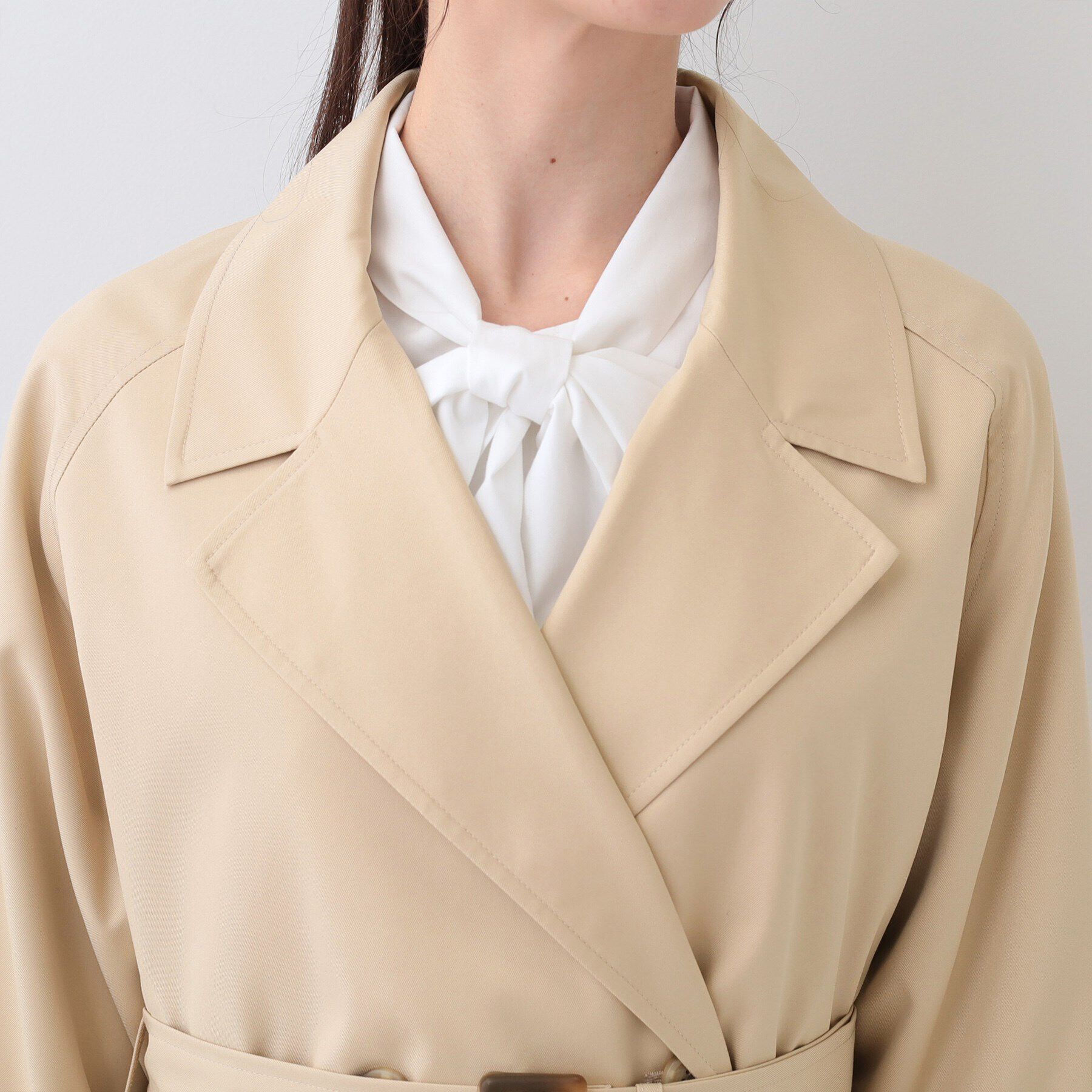 SHOO･LA･RUE「【S-LL/防花粉/撥水】ミドル丈トレンチコート」|トレンチコート|