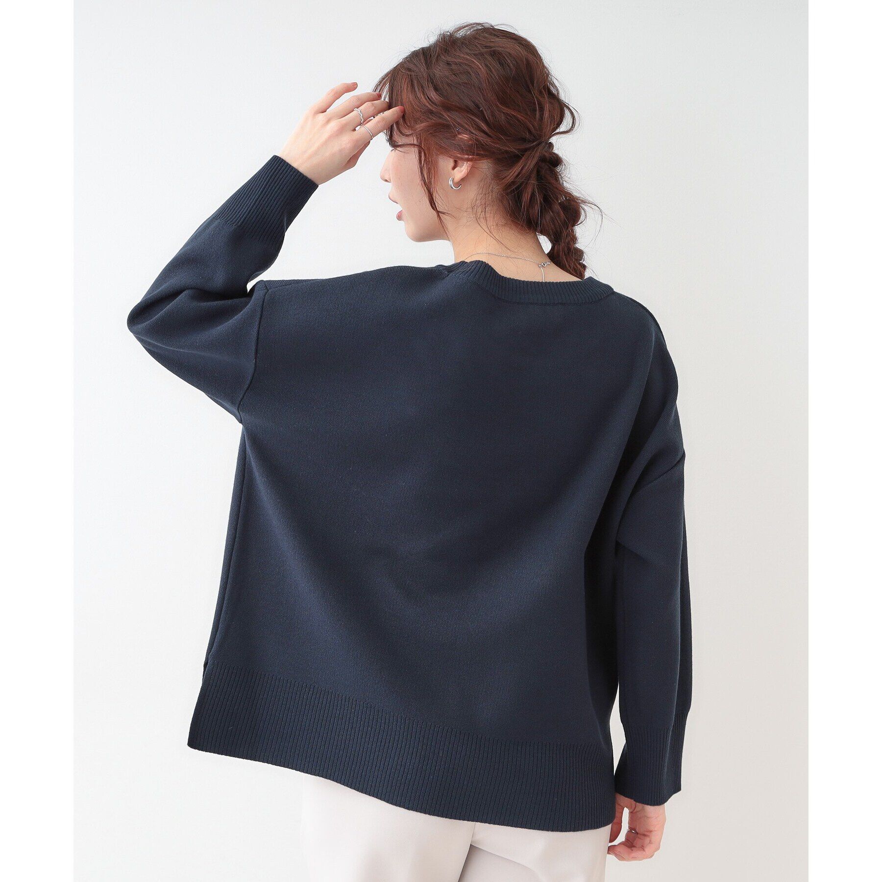 SHOO･LA･RUE「【S-LL/洗える】スウェットライク オーバーサイズニット」|ニット・セーター|