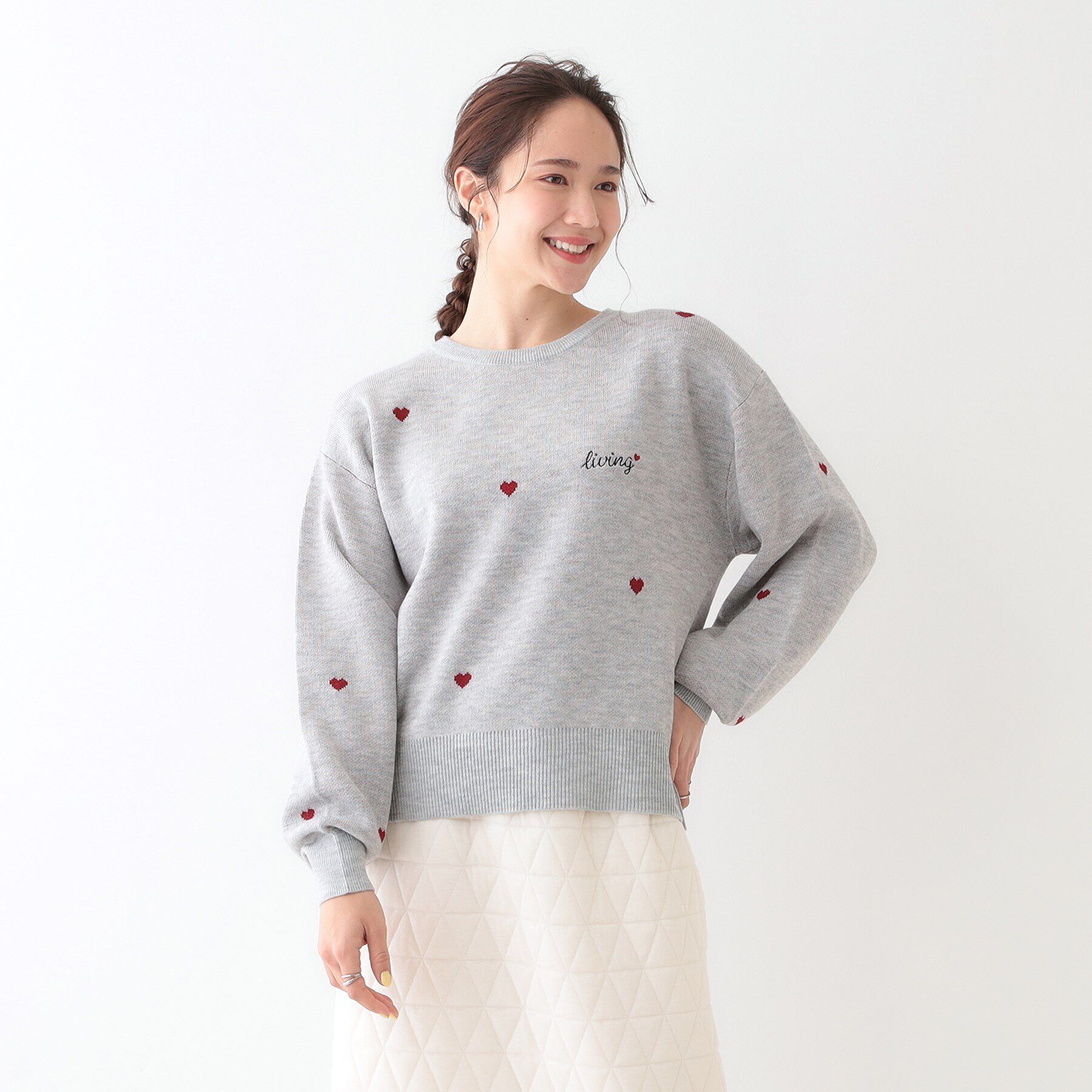 SHOO･LA･RUE「【S-LL】刺繍＆ジャカード 柄アソートニット」|ニット・セーター|