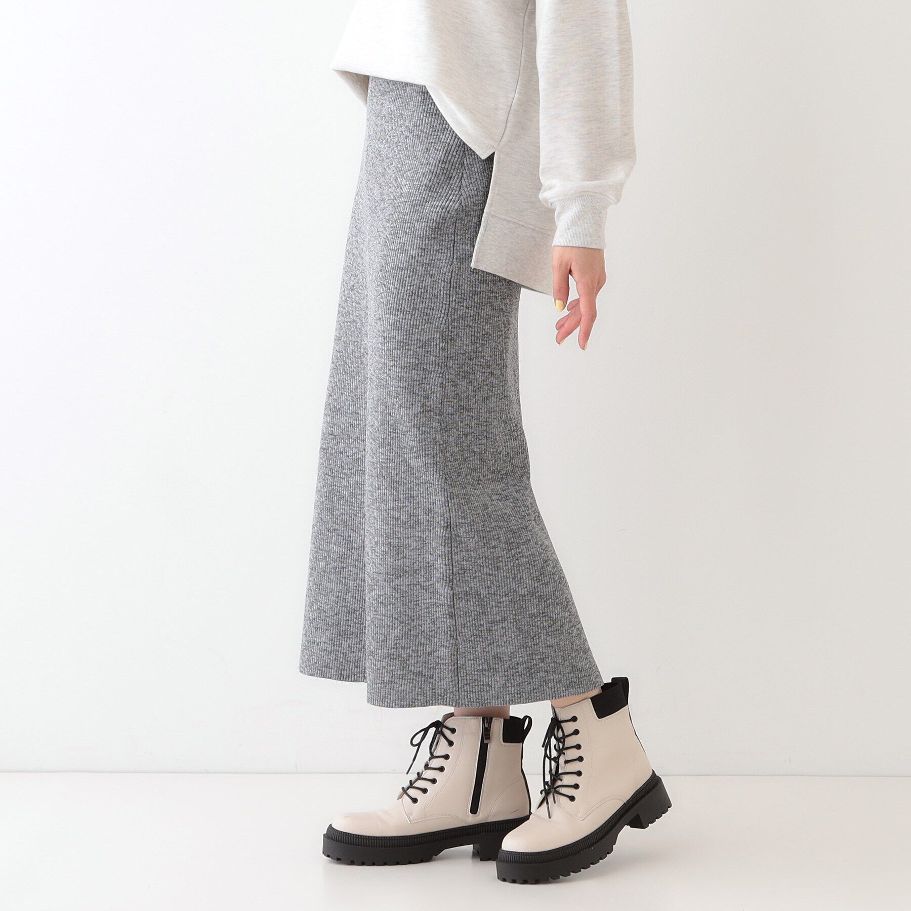 SHOO･LA･RUE「スポンディッシュMIXニットナロースカート」|スカート|