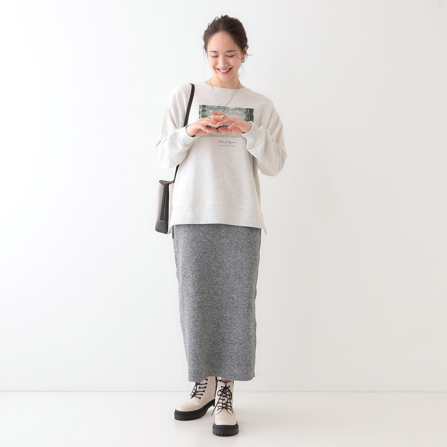 SHOO･LA･RUE「スポンディッシュMIXニットナロースカート」|スカート|