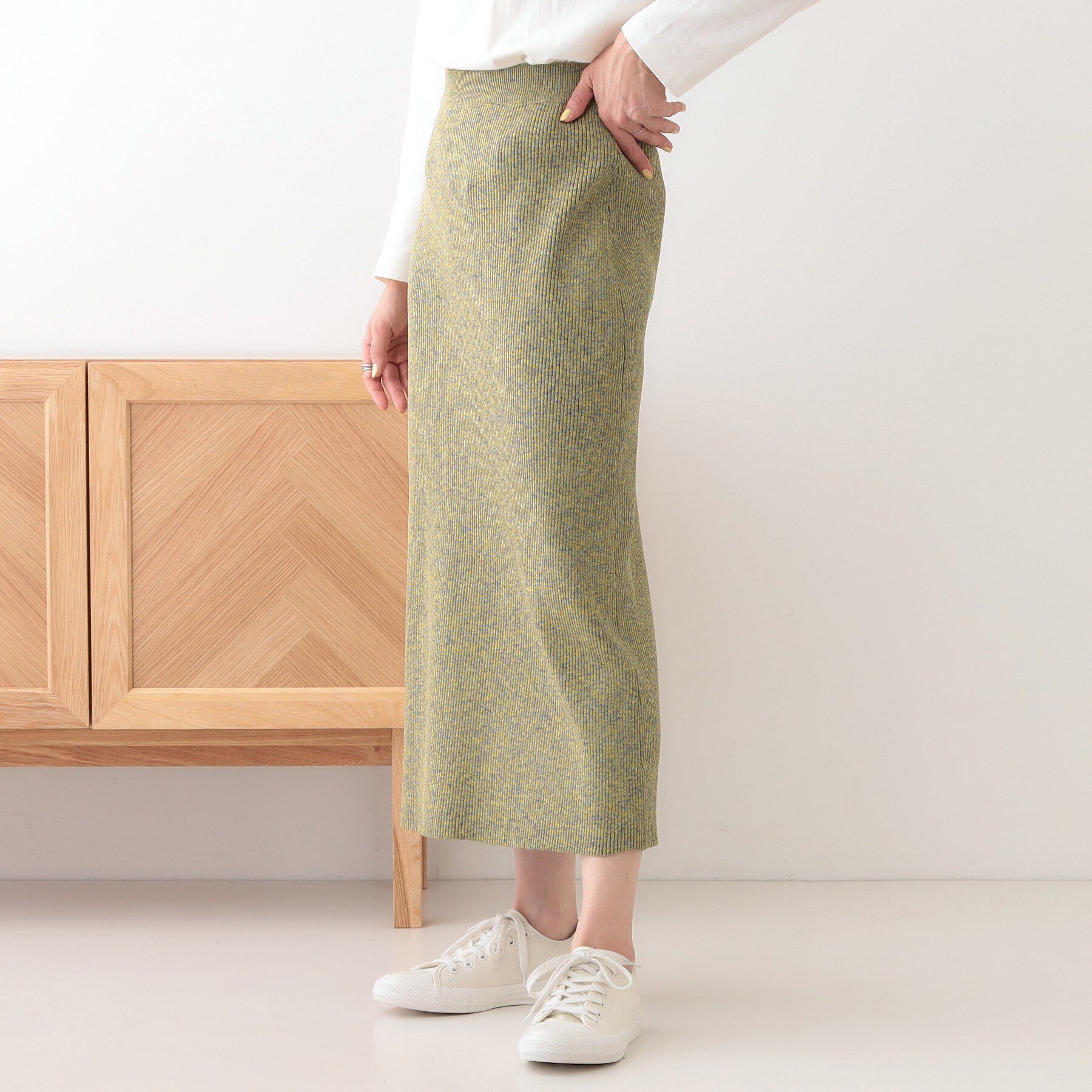 SHOO･LA･RUE「スポンディッシュMIXニットナロースカート」|スカート|