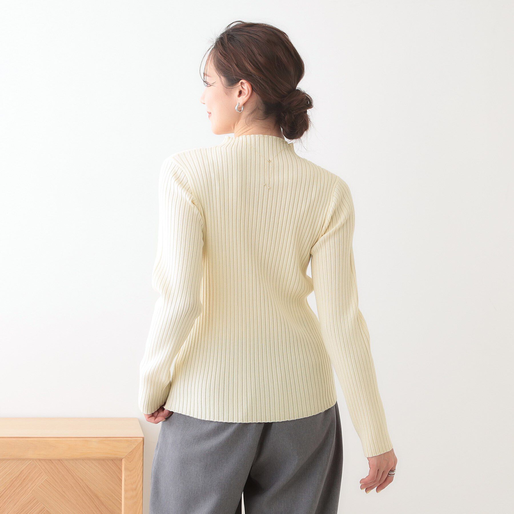 SHOO･LA･RUE「【洗える/S-LL】一枚でもインナーでも プチハイネック リブニット」|ニット・セーター|