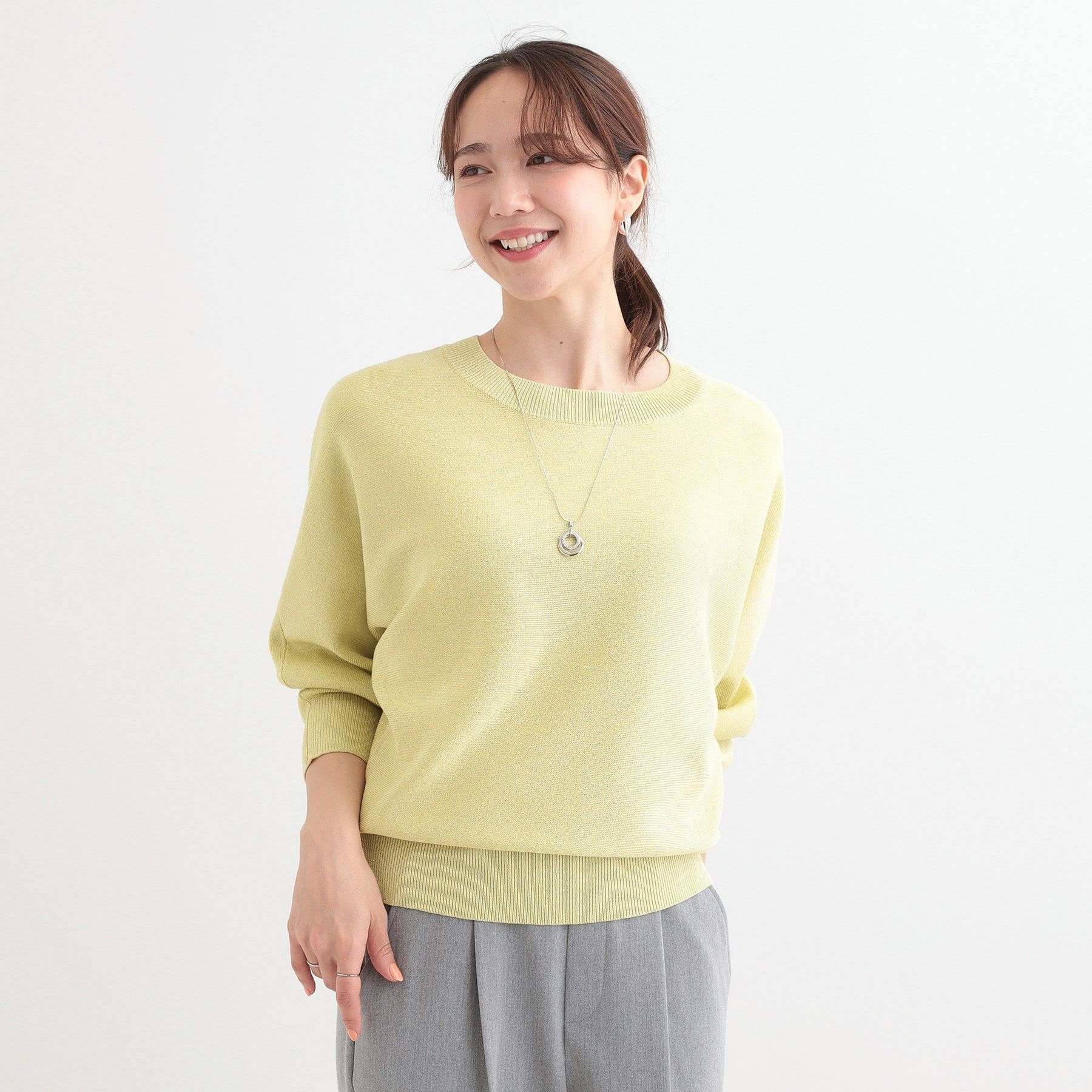 SHOO･LA･RUE「【S-LL】さりげないキラッと感。ラメドルマンニット」|ニット・セーター|