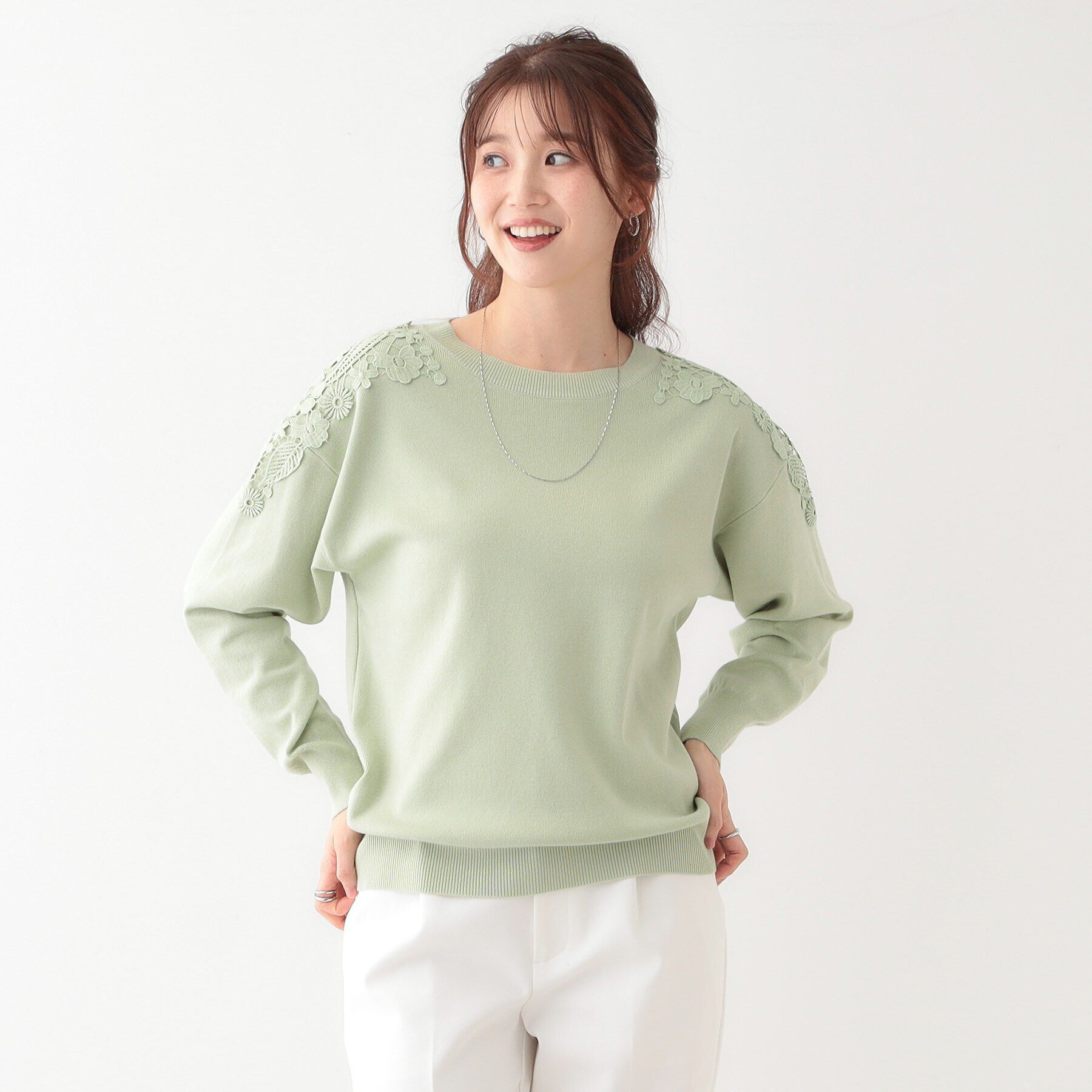 SHOO･LA･RUE「肩レースが差をつける デザインニット」|ニット・セーター|