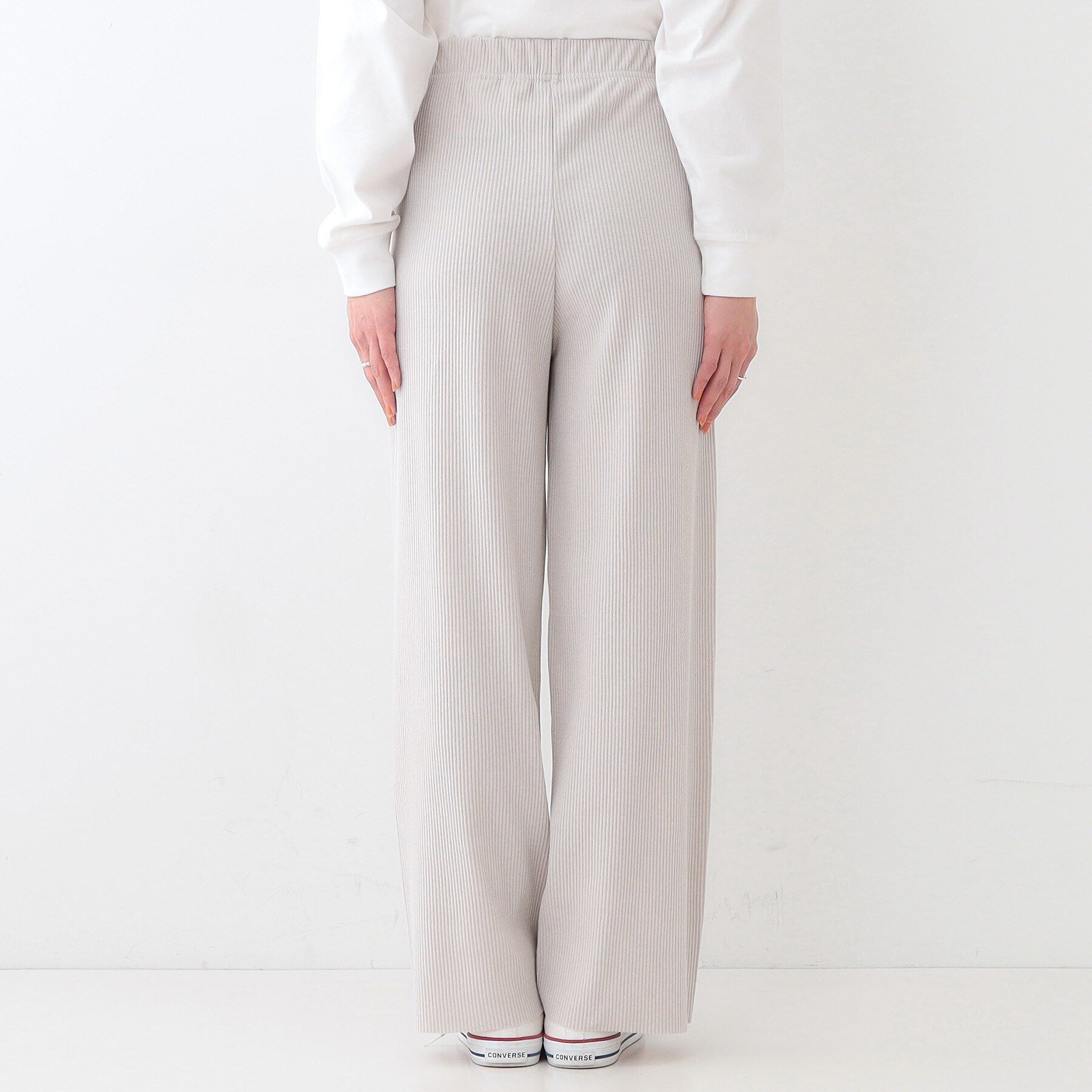 SHOO･LA･RUE「【洗える/S-LL】やわらか楽ちん カットリブパンツ」|その他|