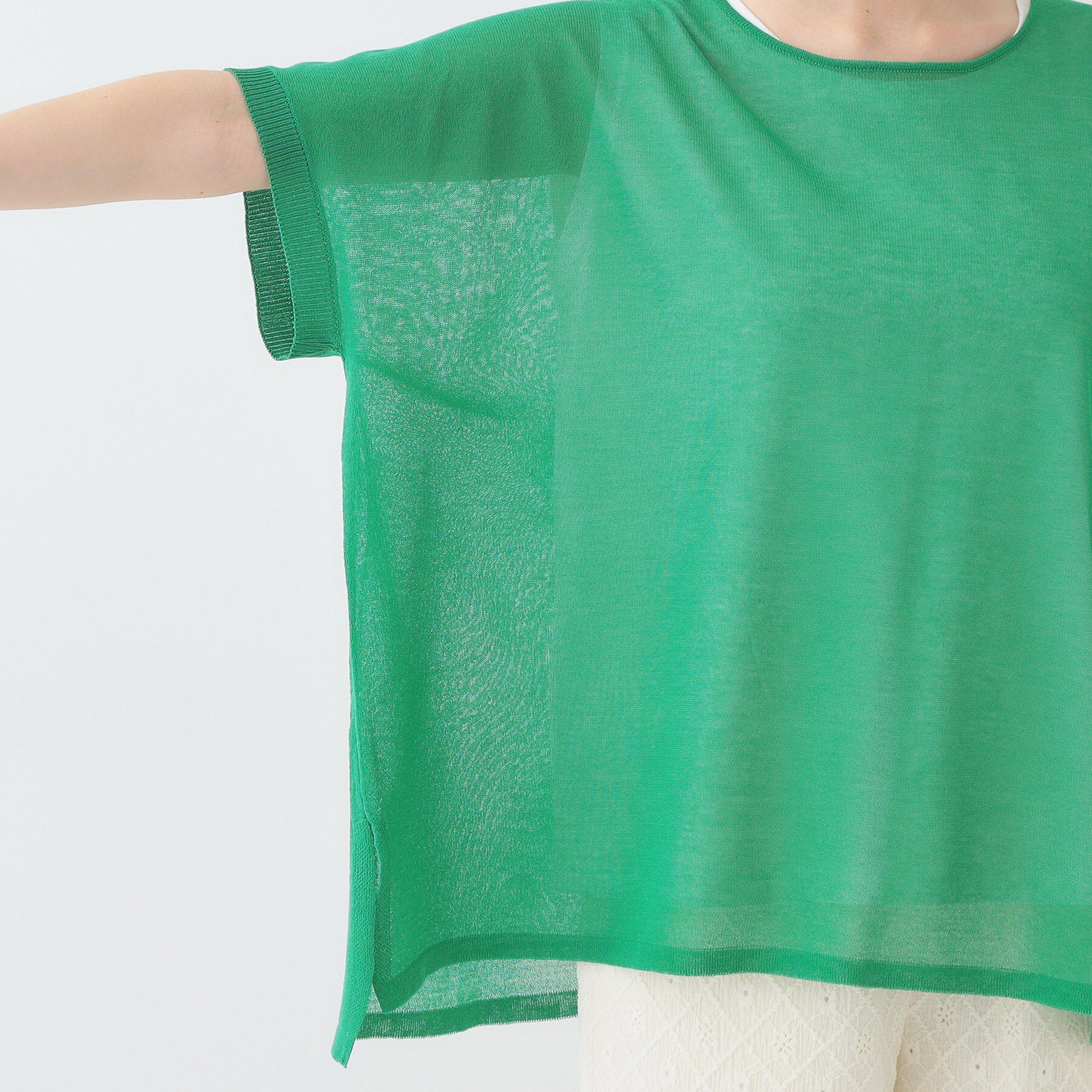 SHOO･LA･RUE「【2点セット】インせず着られるシアーニット＋タンクトップ」|その他|