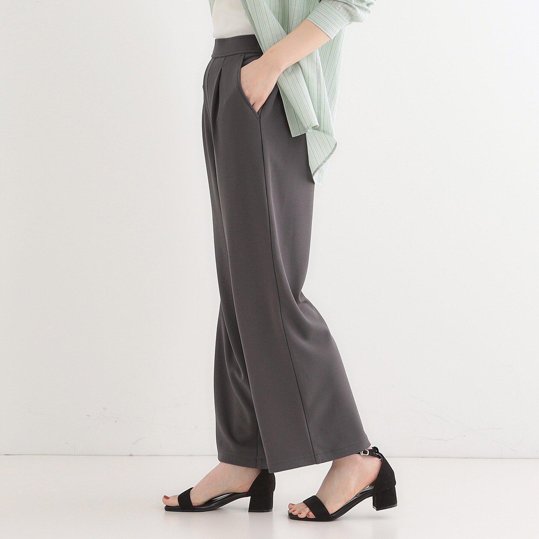 SHOO･LA･RUE「【洗える/しわになりにくい】脚のラインを拾いにくい スマートイージー ワイドパンツ」|その他|