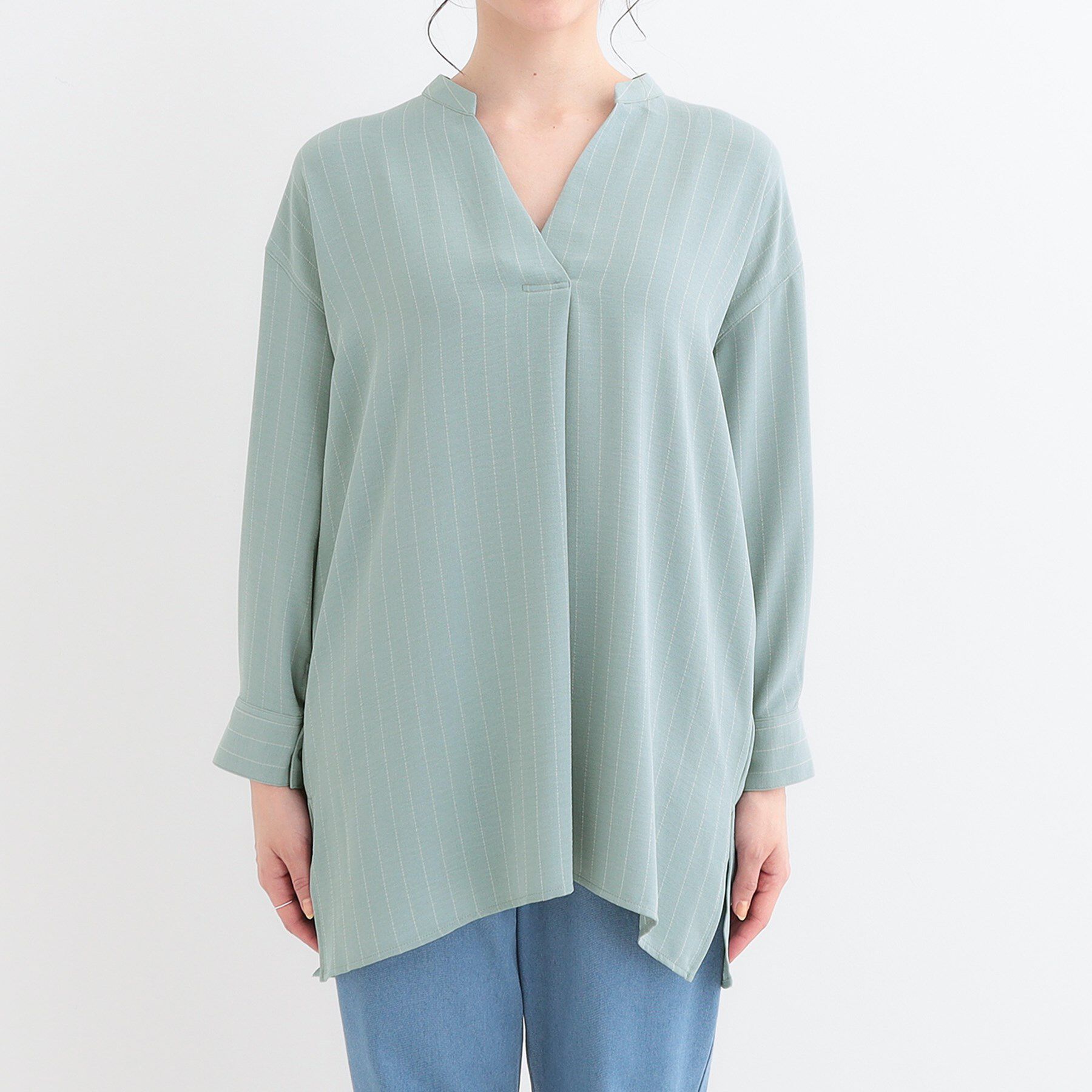 SHOO･LA･RUE「【洗える/S-LL】さらさらタッチが心地よい ゆったりチュニック」|チュニック|