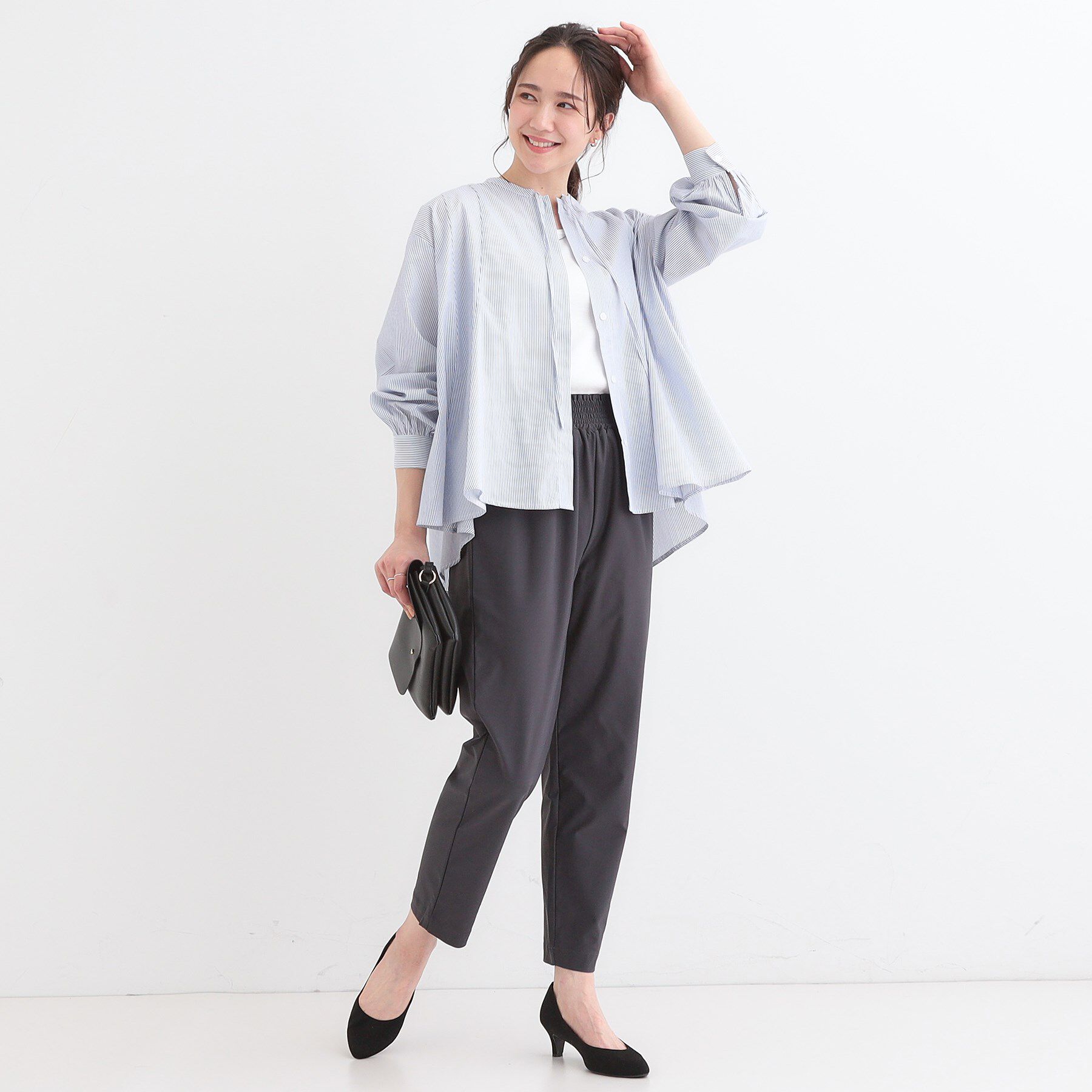 SHOO･LA･RUE「【洗える/体型カバー】フレアリボンブラウス」|シャツ・ブラウス|