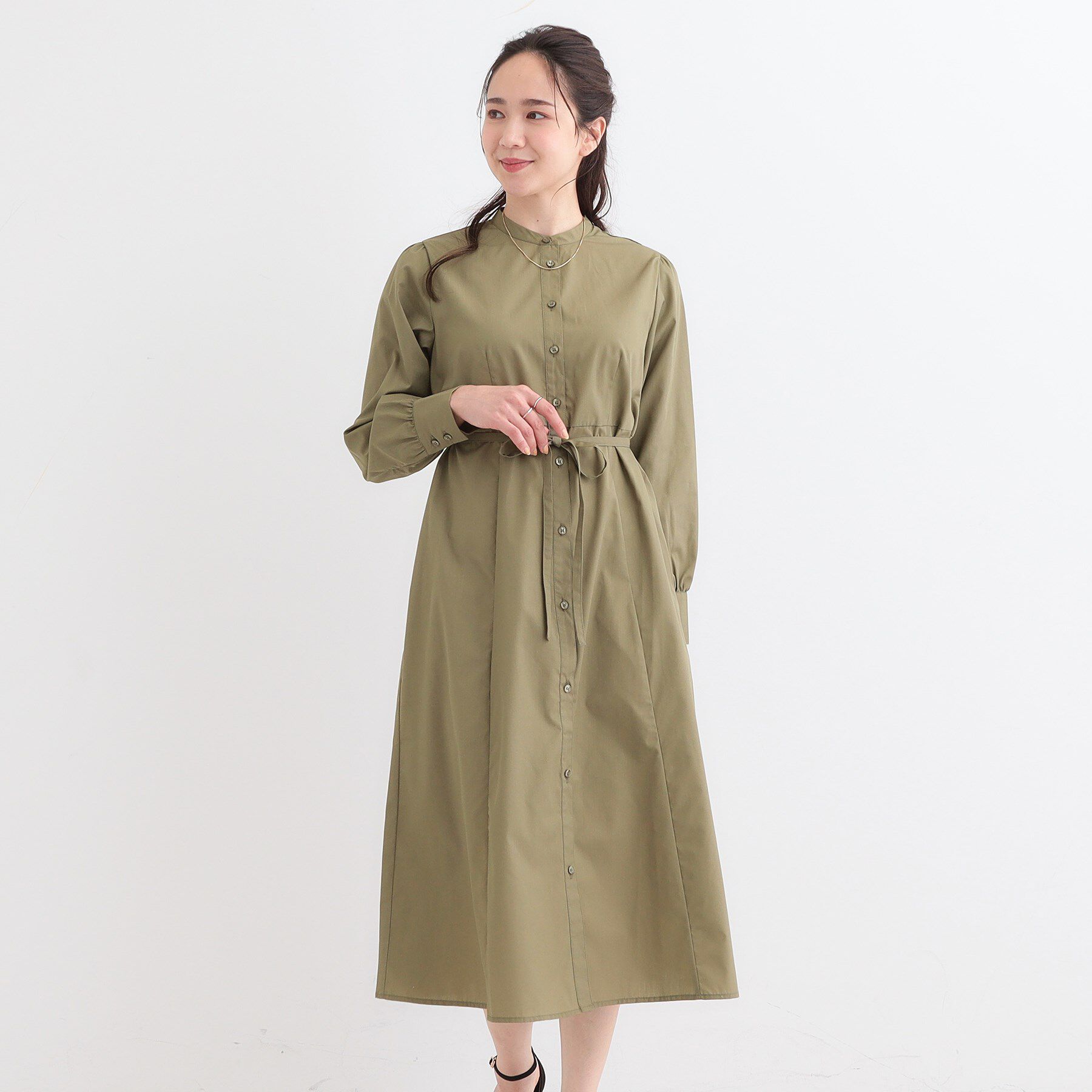 SHOO･LA･RUE「【洗える/S-LL】エレガントさとリラックス感を両立したシャツワンピース」|ワンピース|