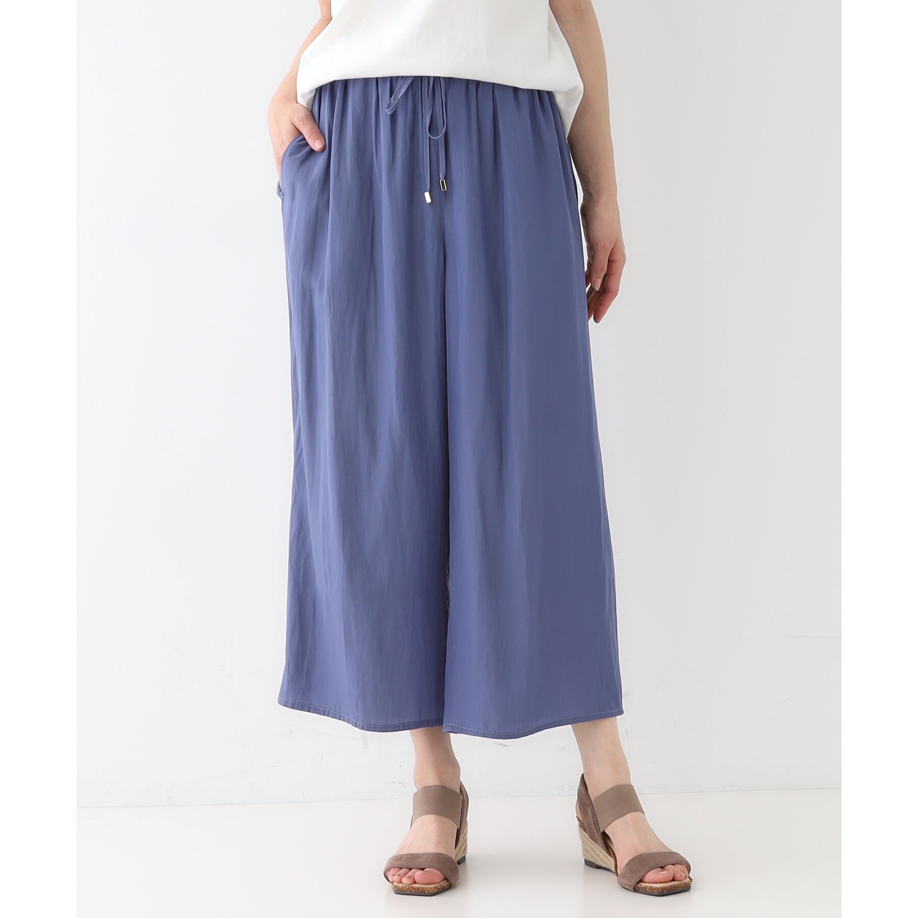 SHOO･LA･RUE「【高レビュー/着丈選べる】さらり柔らか マットサテンワイドパンツ」|その他|