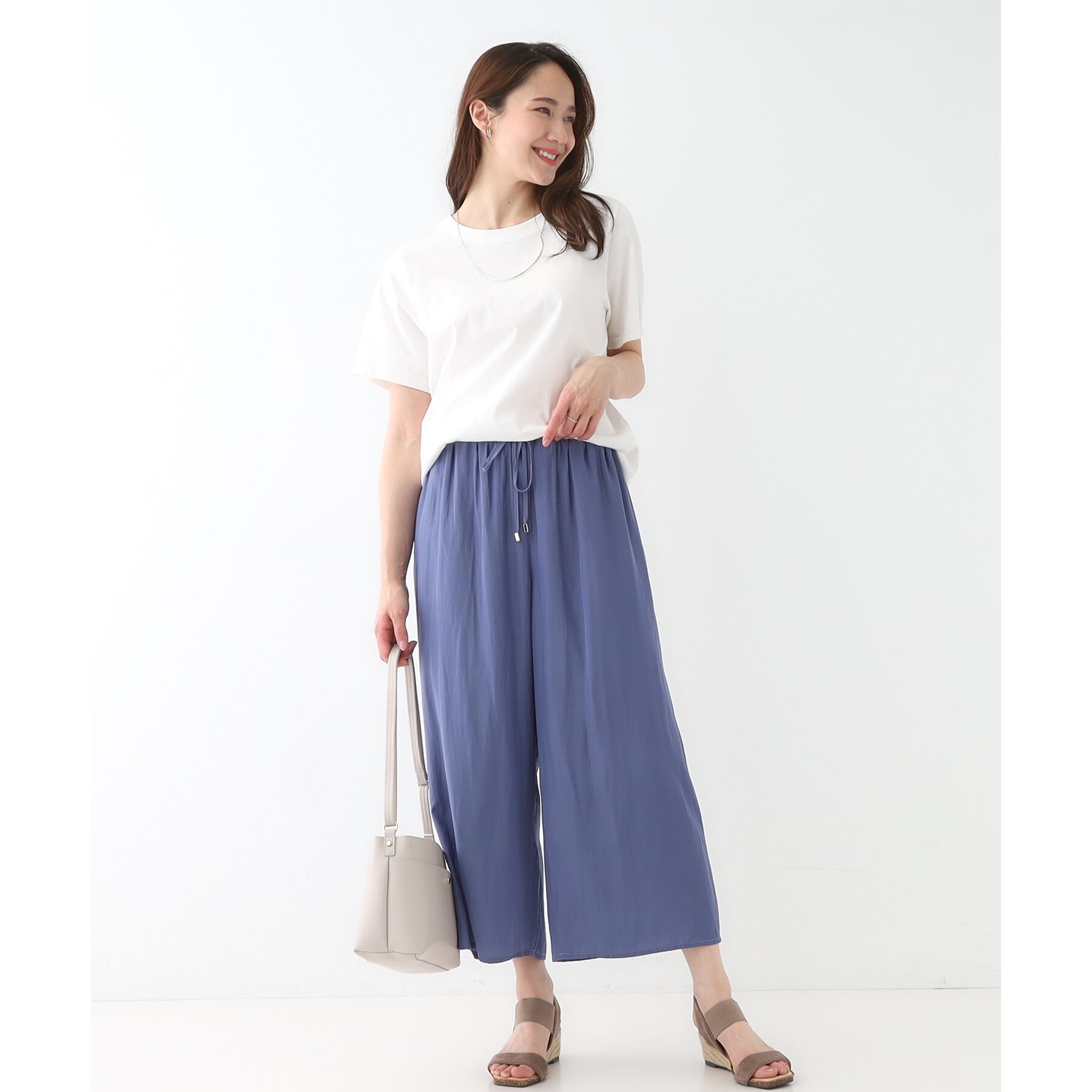 SHOO･LA･RUE「【高レビュー/着丈選べる】さらり柔らか マットサテンワイドパンツ」|その他|