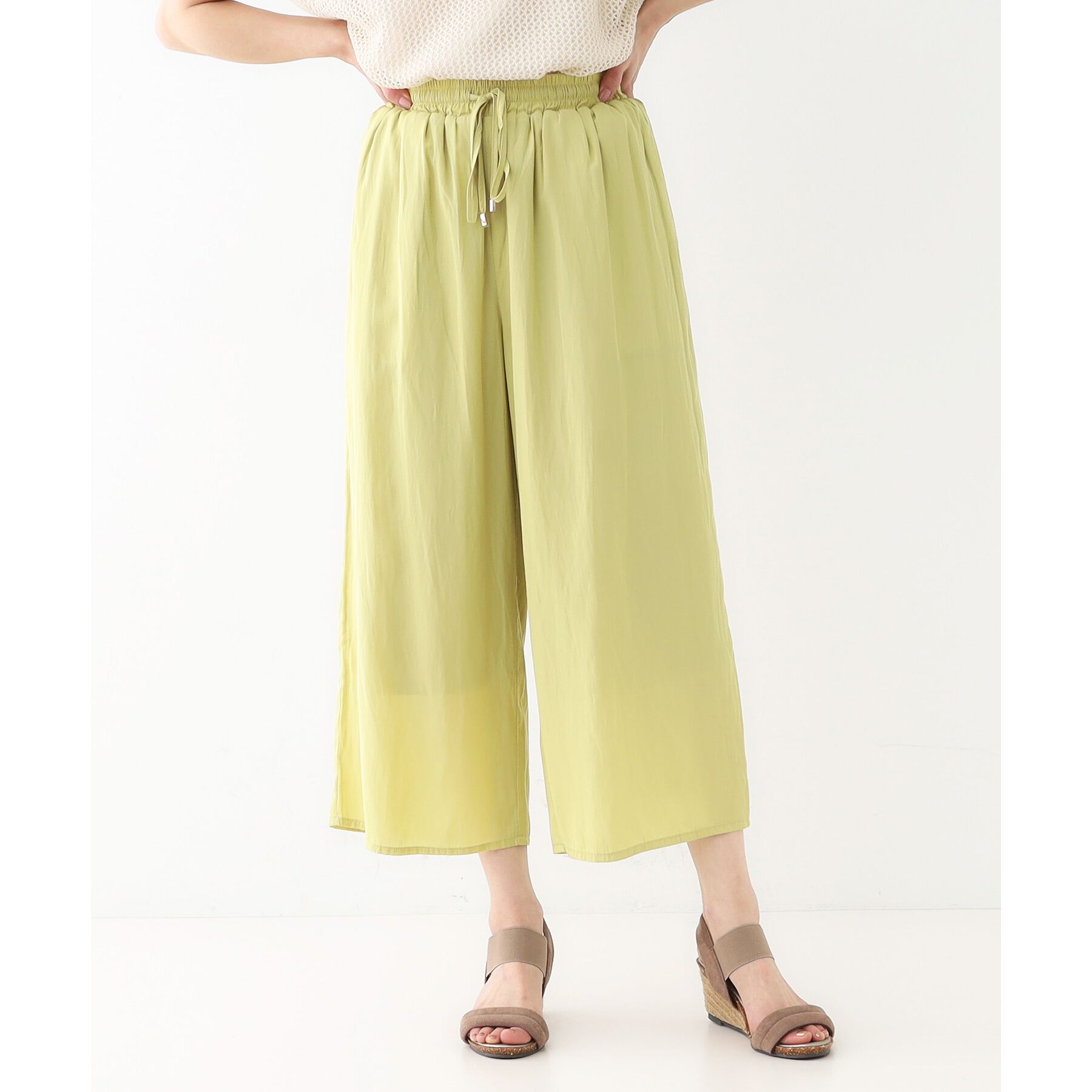 SHOO･LA･RUE「【高レビュー/着丈選べる】さらり柔らか マットサテンワイドパンツ」|その他|