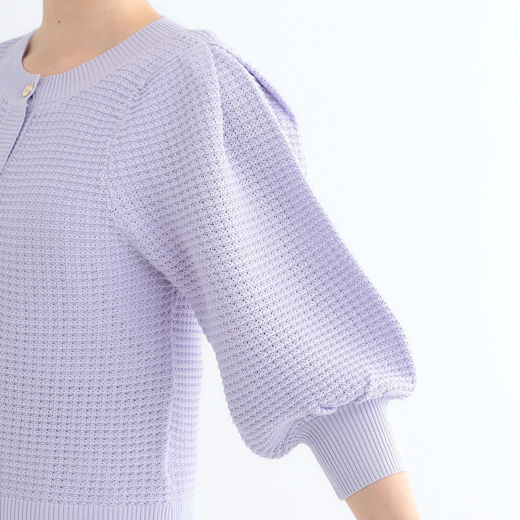 SHOO･LA･RUE「【S-LL】大人フェミニンな着こなしに 透かし編みニットカーディガン」|カーディガン|