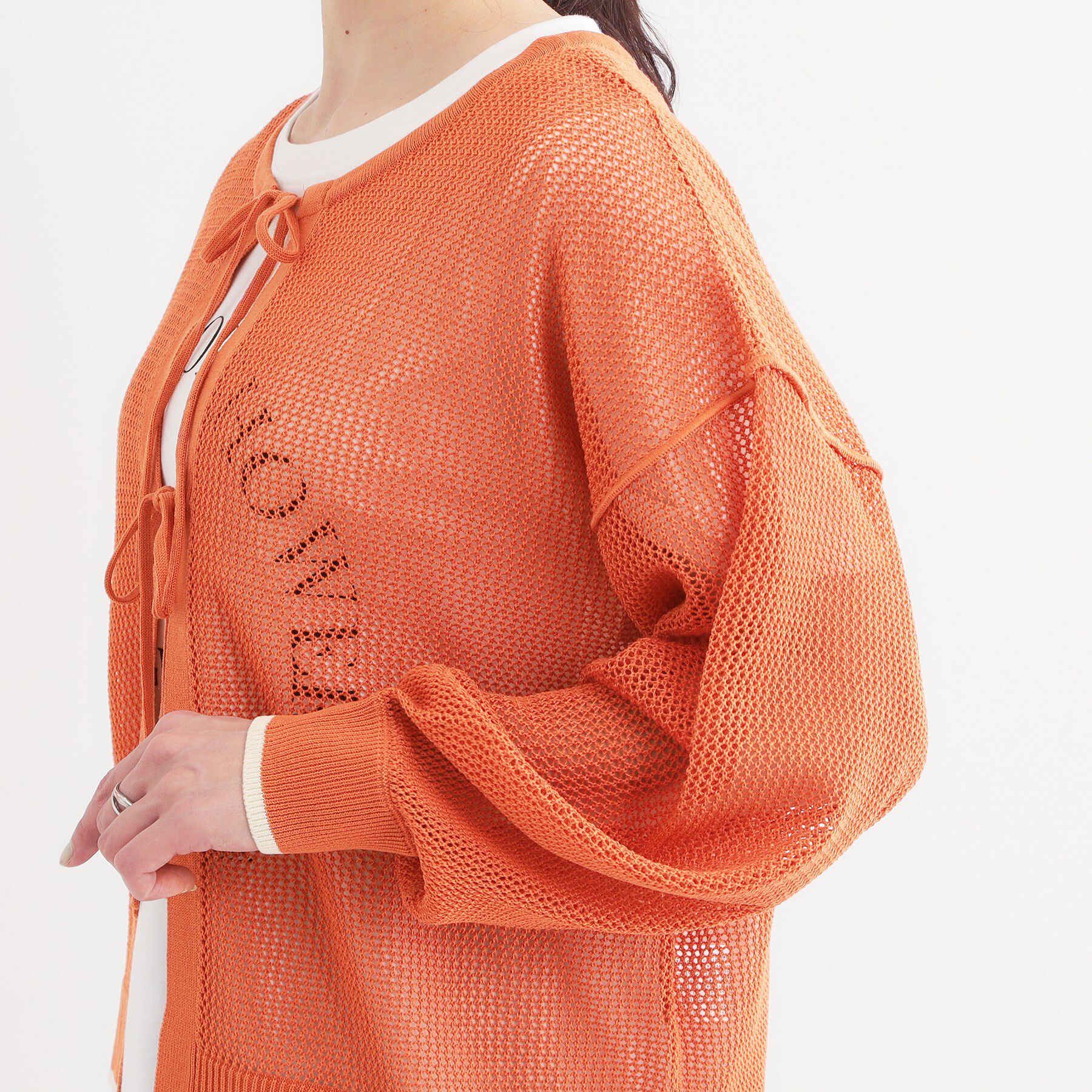 SHOO･LA･RUE「【S-LL/2点セット】前後2WAYで着られるメッシュニット＋ロゴTシャツ」|その他|