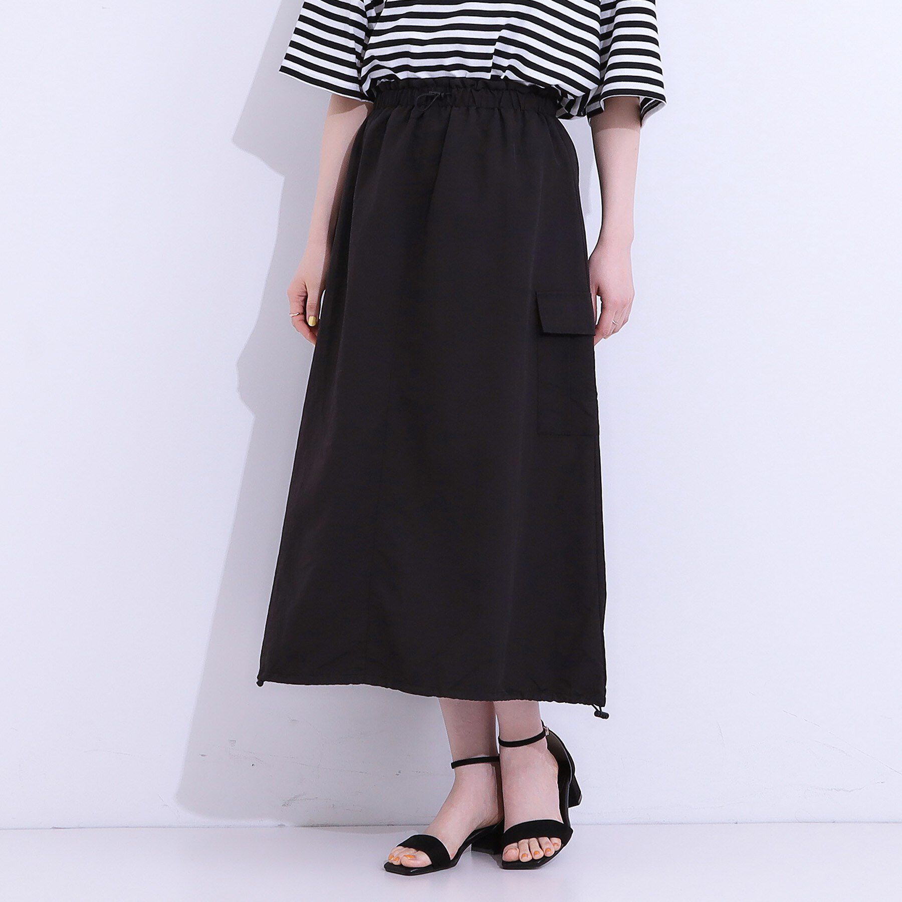 SHOO･LA･RUE「【2WAY/S-LL】バルーンシルエットにもなる ナイロンカーゴスカート」|スカート|