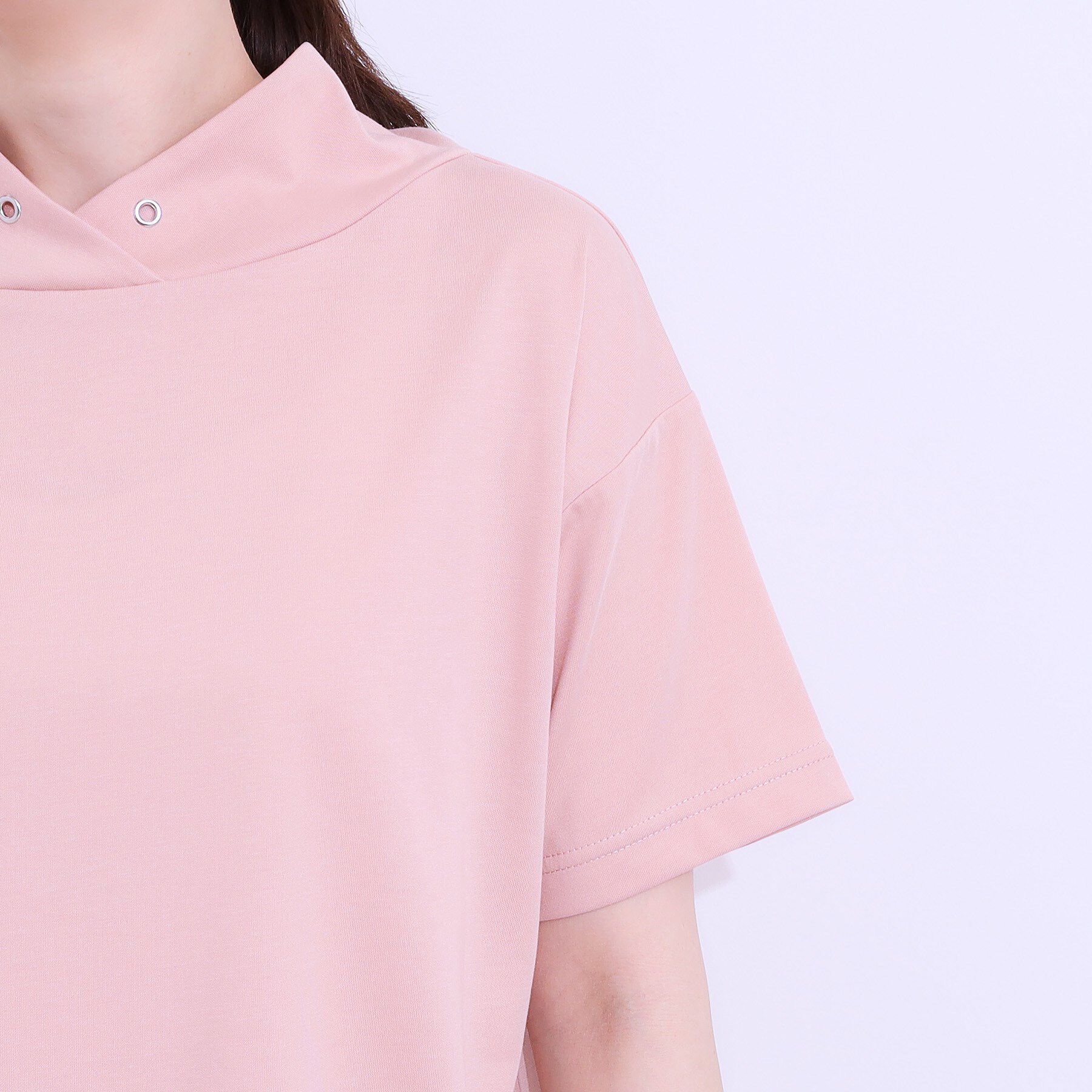 SHOO･LA･RUE「【高レビュー/ひんやり/UV】アウトスタイルもサマになる さらさら抜け襟Tシャツ」|Tシャツ・カットソー|