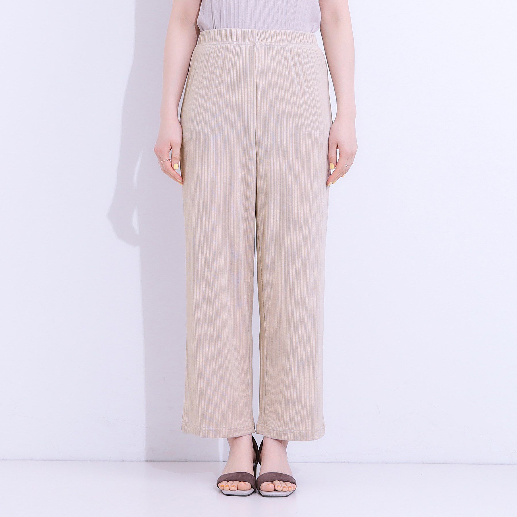 SHOO･LA･RUE「【S-LL】さらっと穿けて動きやすい リブイージーパンツ」|その他|